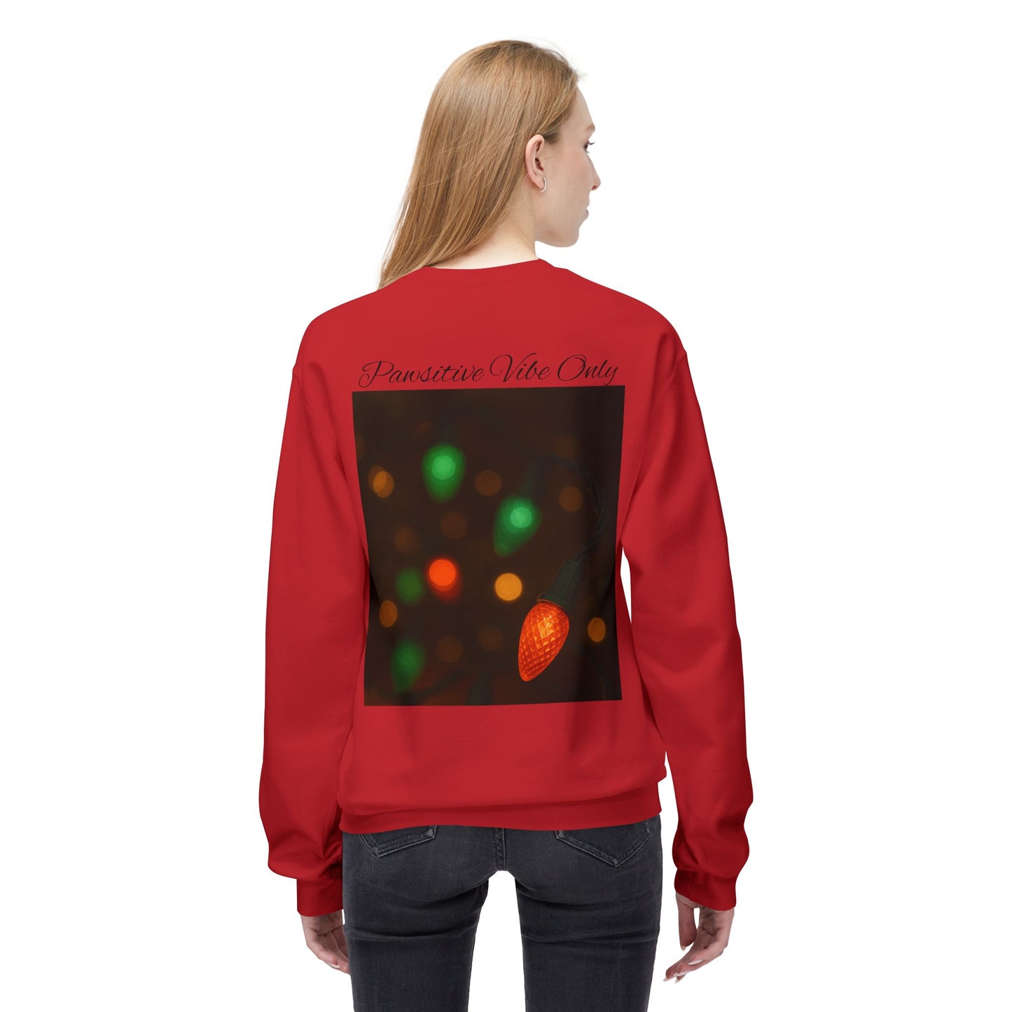 Festive Cat Sweatshirt, Unisex Fleece Sweater for Holiday Cheer, Christmas Gift, Cozy Vibe, Cute Cat Design, Winter Wear