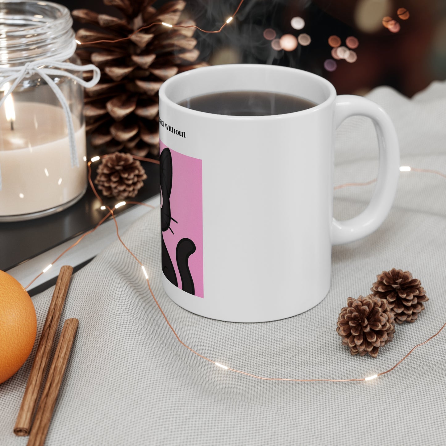 Cute Cat Coffee Mug with Quote, Perfect Gift for Cat Lovers, Funny Ceramic Cup for Coffee, Tea, Animal Lovers, Kitchen Decor