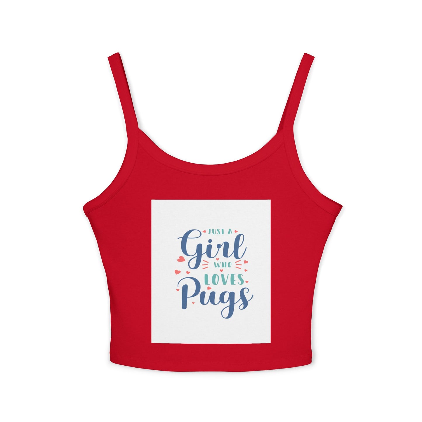 Cute Pug Lover's Tank Top, Funny Women's Spaghetti Strap Top, Gift for Dog Lovers, Casual Summer Wear, Pet Mom Outfit, Birthday Gift