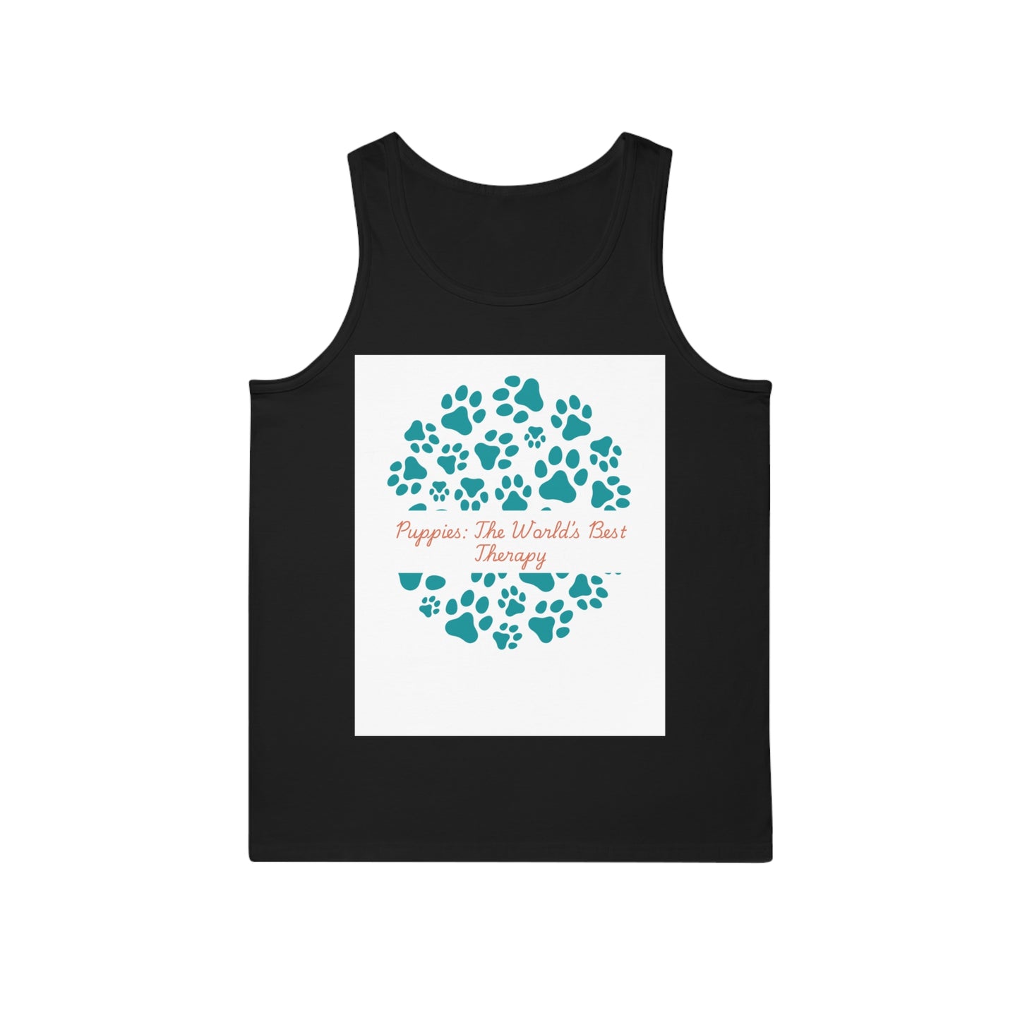 Paw Print Therapy Tank Top, Pet Lover Gift, Animal Rescue Support, Summer Workout Tee, Dog Mom Apparel