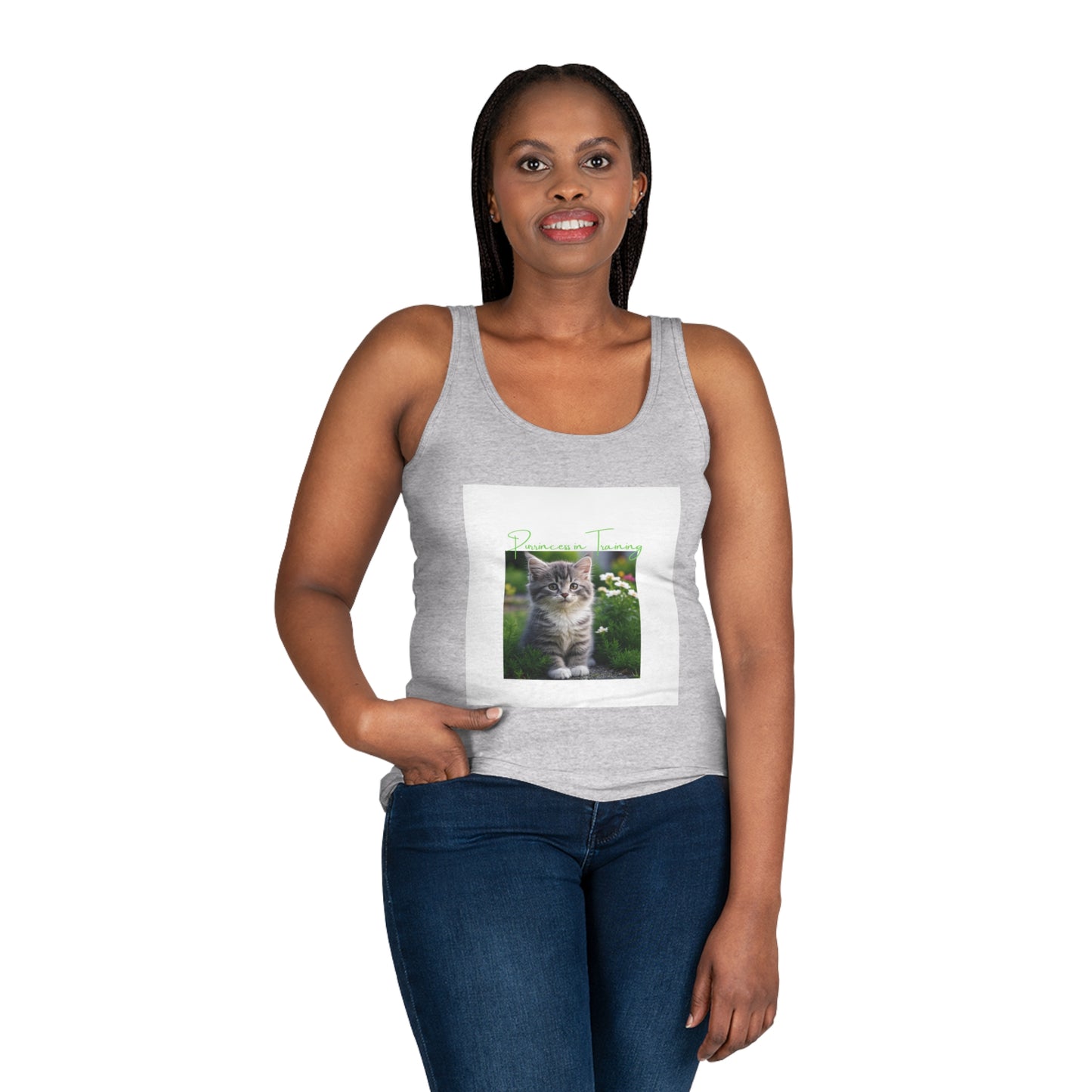 Playful Cat Women's Tank Top, Cute Pet Apparel, Summer Outfit, Cat Lover Gift, Casual Wear, Animal-themed Clothing