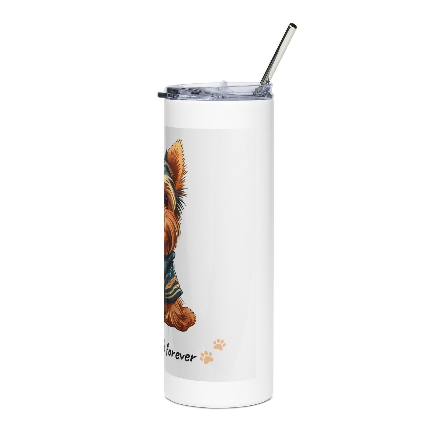Cute Dog Tumbler | Best Friends Forever | Pet Lover Gift | Stainless Steel Travel Mug | Birthday, Adoption, Friendship