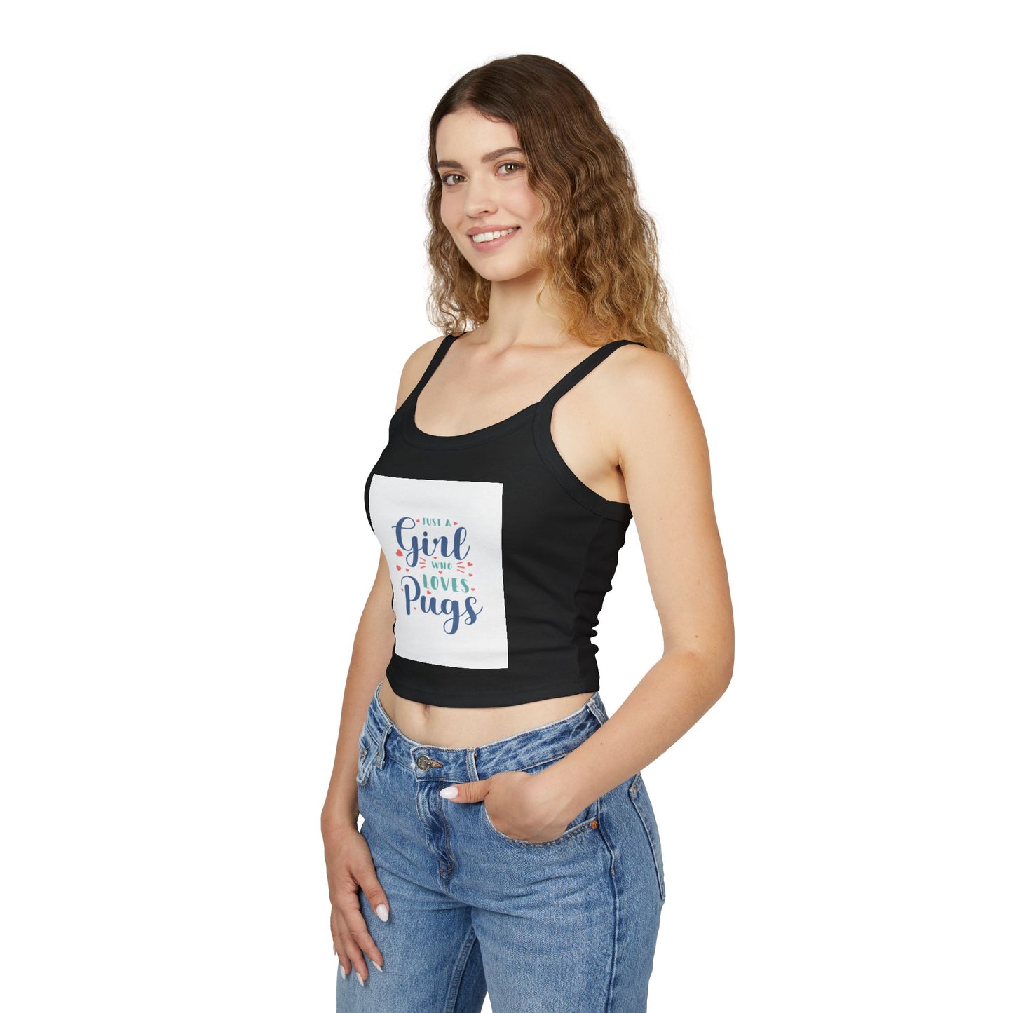 Cute Pug Lover's Tank Top, Funny Women's Spaghetti Strap Top, Gift for Dog Lovers, Casual Summer Wear, Pet Mom Outfit, Birthday Gift
