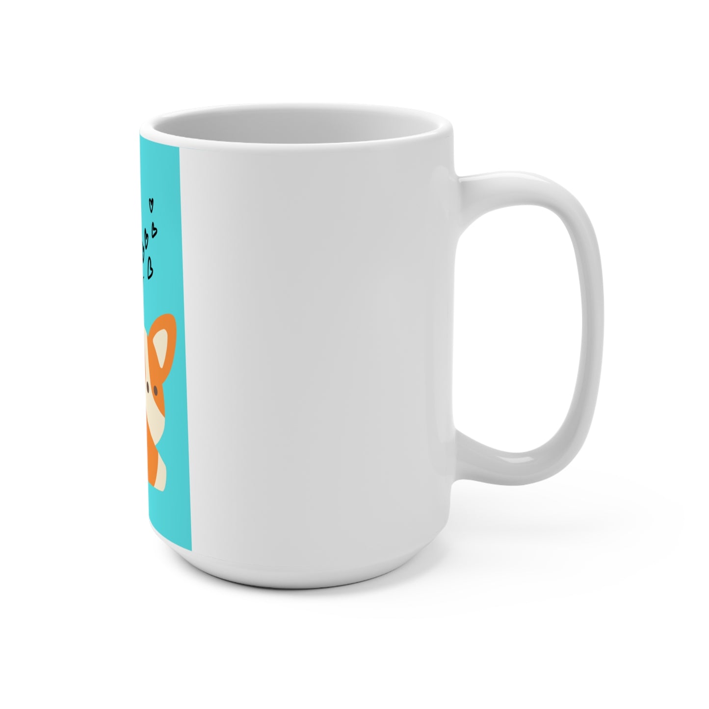 Corgi Love Mug - 15oz - Cute Coffee Cup for Dog Lovers, Pet Birthdays, Gifts for Friends, Valentine's Day, Home Decor