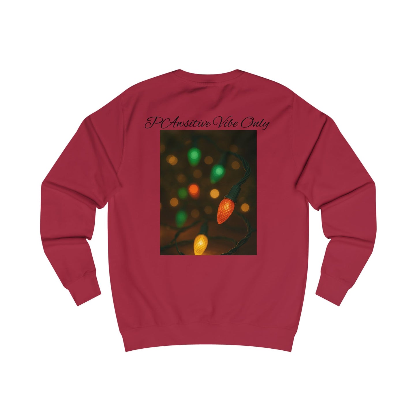 Cozy Holiday Sweatshirt with Dog & Lights Design, Christmas Gift, Unisex Pullover, Festive Sweatshirt, Pet Lover Apparel, Winter Fashion