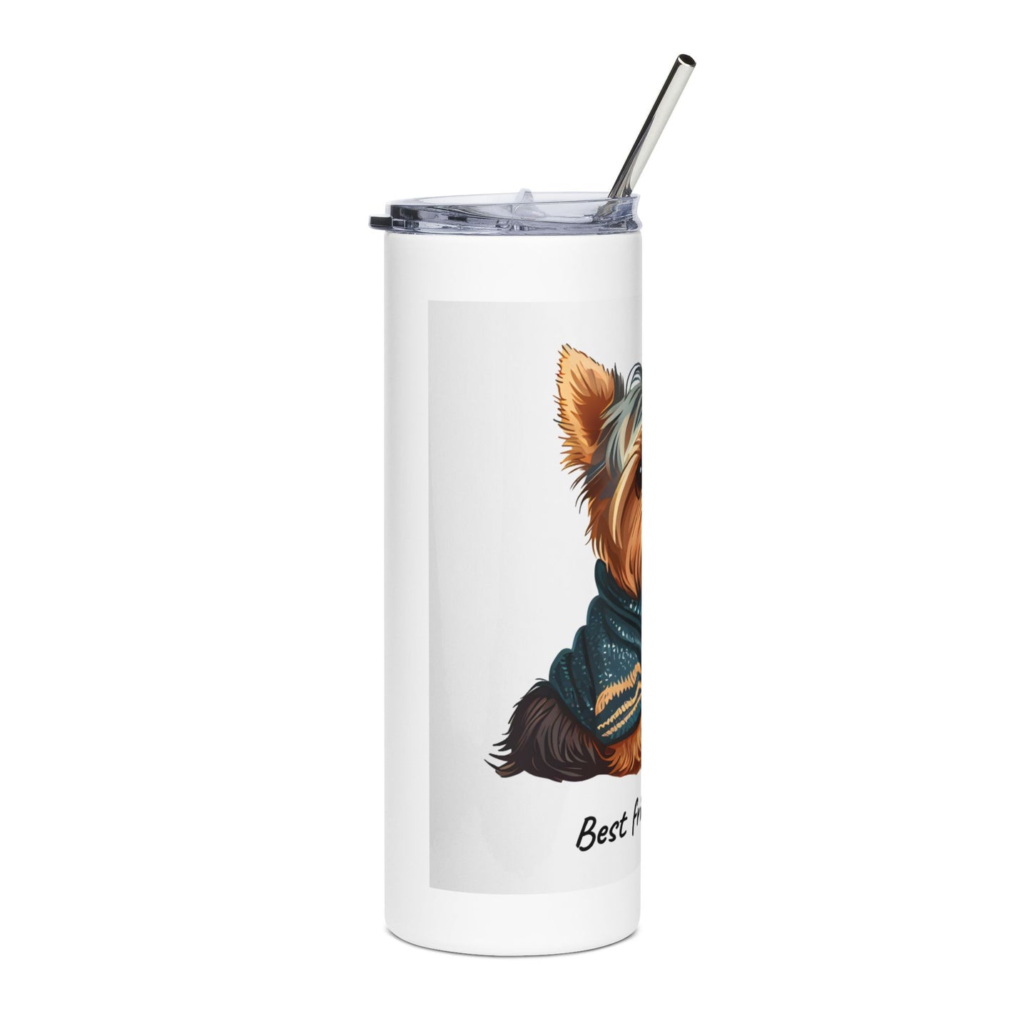 Cute Dog Tumbler | Best Friends Forever | Pet Lover Gift | Stainless Steel Travel Mug | Birthday, Adoption, Friendship