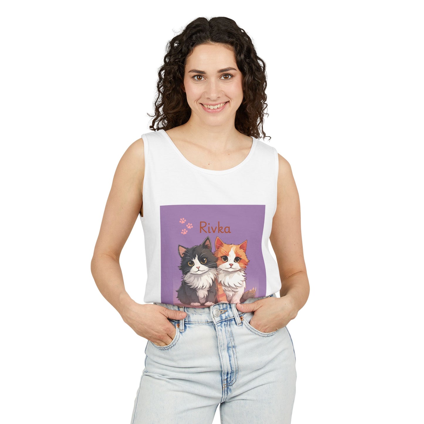 Adorable Cat Lovers Tank Top, Cute Animal Apparel, Gift for Cat Owners, Pet Lover Summer Shirt, Cat Themed Fashion