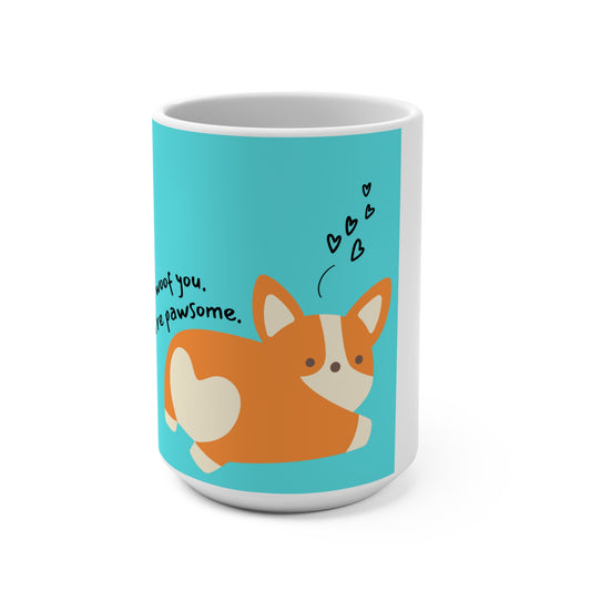 Corgi Love Mug - 15oz - Cute Coffee Cup for Dog Lovers, Pet Birthdays, Gifts for Friends, Valentine's Day, Home Decor