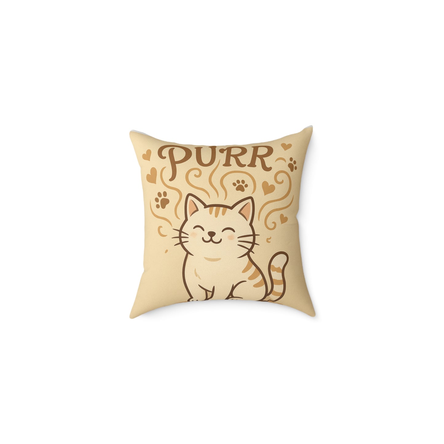 Cute Cat Pillow with 'Purr' Design, Cozy Cushion for Cat Lovers, Home Decor, Gift for Pet Owners, Cat Themed Room Accent