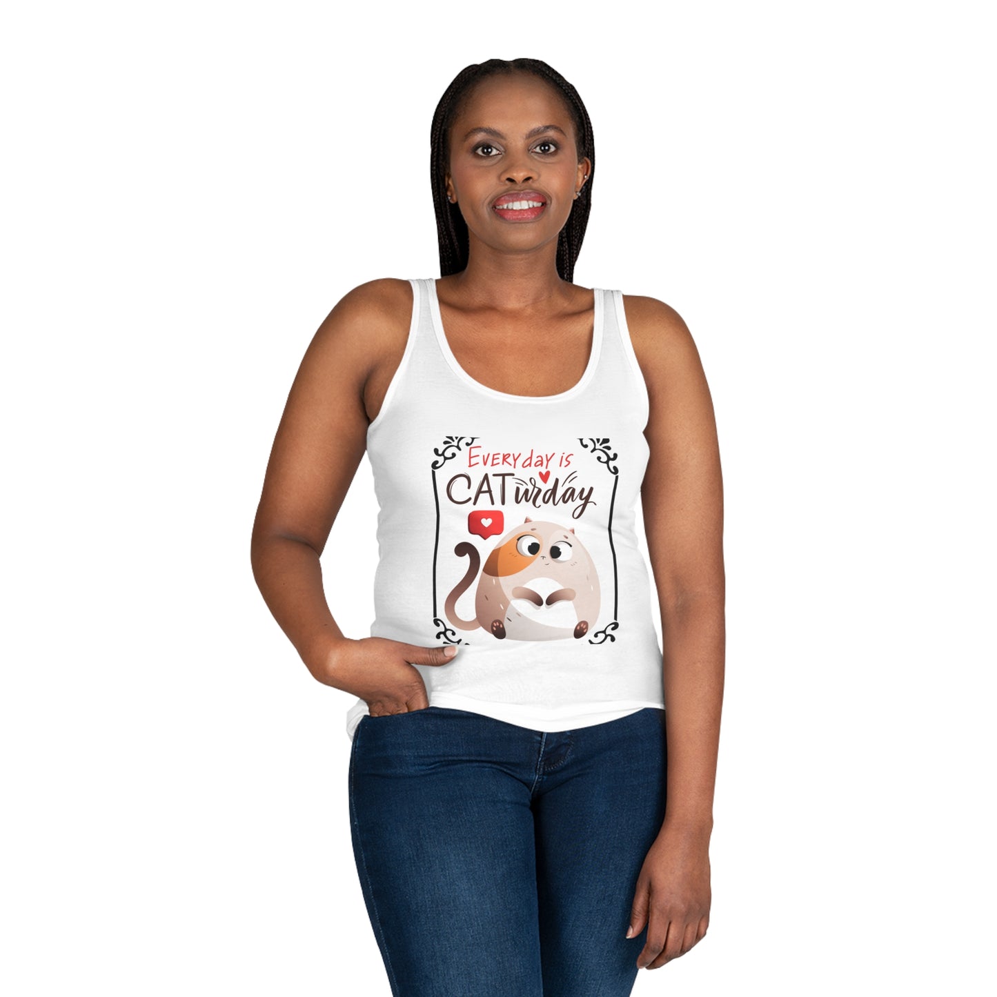 Every Day is CATurday Women's Tank Top, Cute Cat Lover Gift, Funny Pet Apparel, Summer Top, Casual Outfit