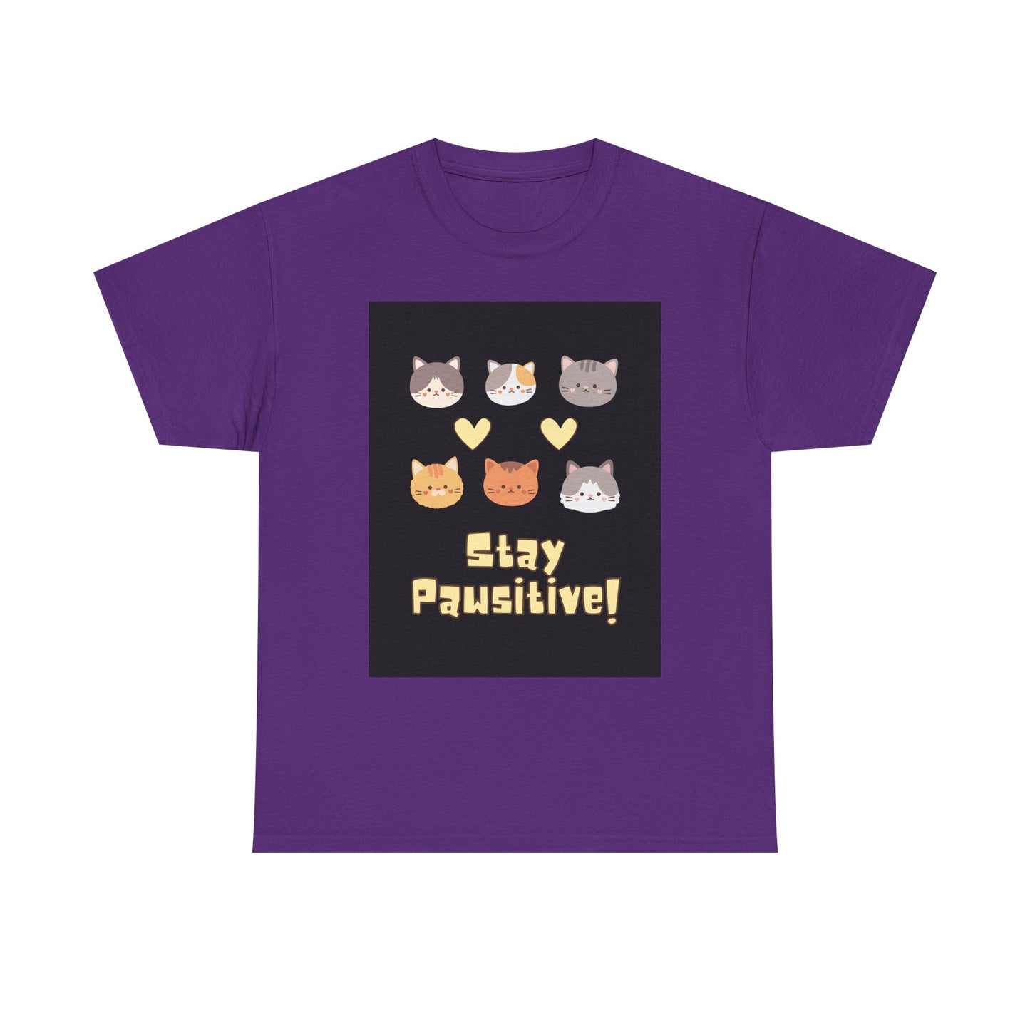 Pawsitive Vibes Unisex Cotton Tee - Cat Lover Gift, Funny Tee, Animal Lover Shirt, Unique Pet Shirt, Cool Casual Wear