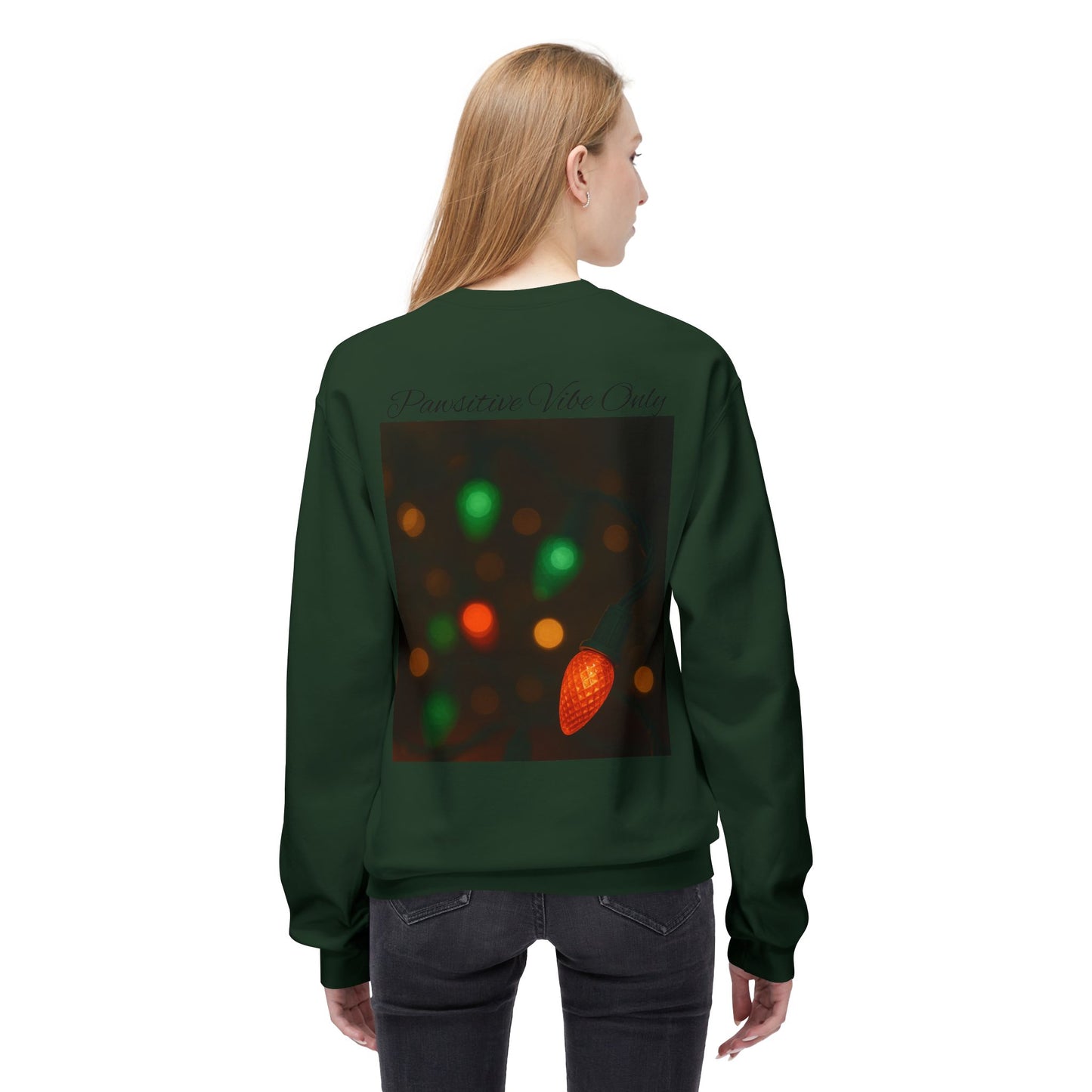 Festive Cat Sweatshirt, Unisex Fleece Sweater for Holiday Cheer, Christmas Gift, Cozy Vibe, Cute Cat Design, Winter Wear