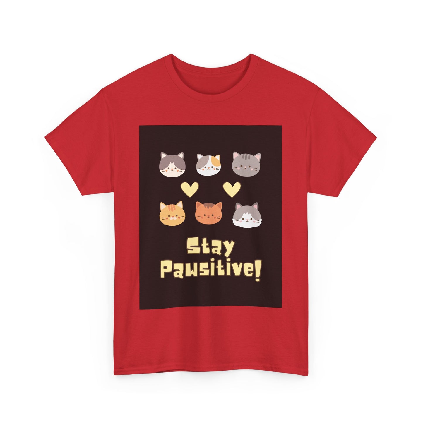 Pawsitive Vibes Unisex Cotton Tee - Cat Lover Gift, Funny Tee, Animal Lover Shirt, Unique Pet Shirt, Cool Casual Wear