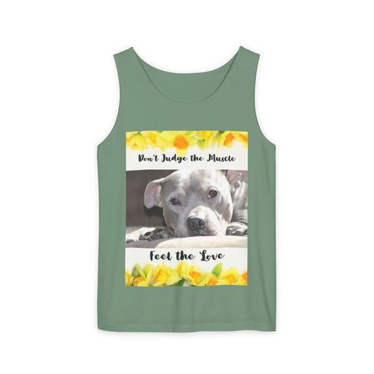 Feel the Love Tank Top, Dog Lover Gift, Summer Fashion, Cute Graphic Tank, Unisex Gift, Casual Wear, Animal Rescue Fundraiser