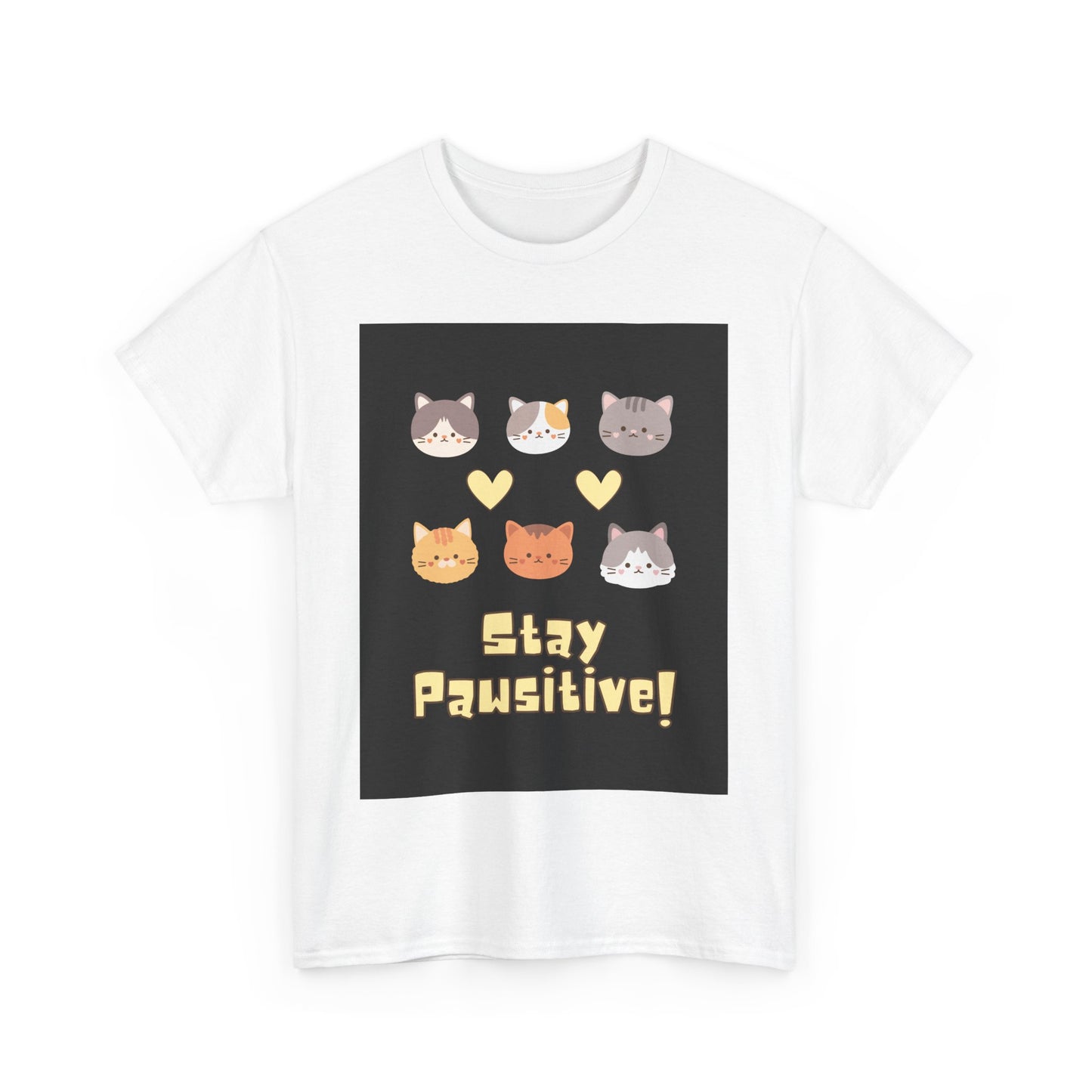 Pawsitive Vibes Unisex Cotton Tee - Cat Lover Gift, Funny Tee, Animal Lover Shirt, Unique Pet Shirt, Cool Casual Wear