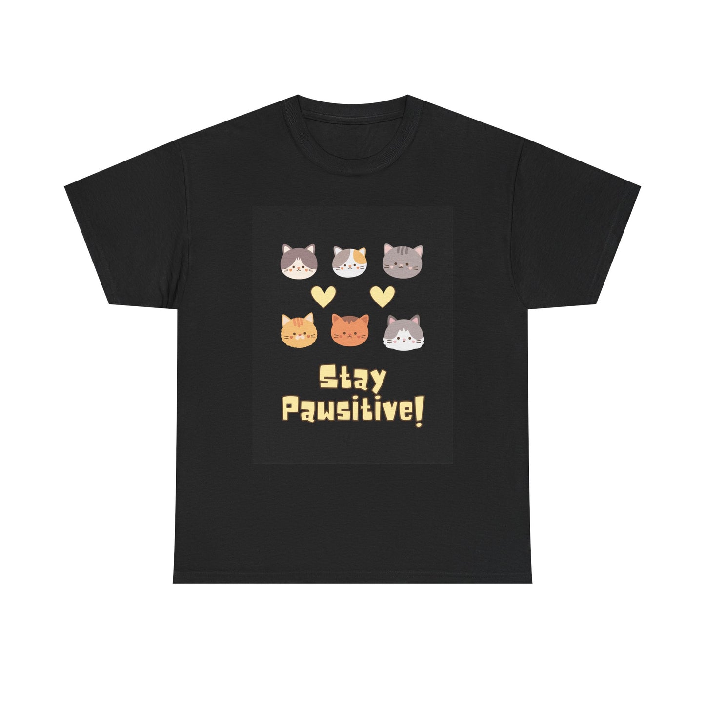 Pawsitive Vibes Unisex Cotton Tee - Cat Lover Gift, Funny Tee, Animal Lover Shirt, Unique Pet Shirt, Cool Casual Wear