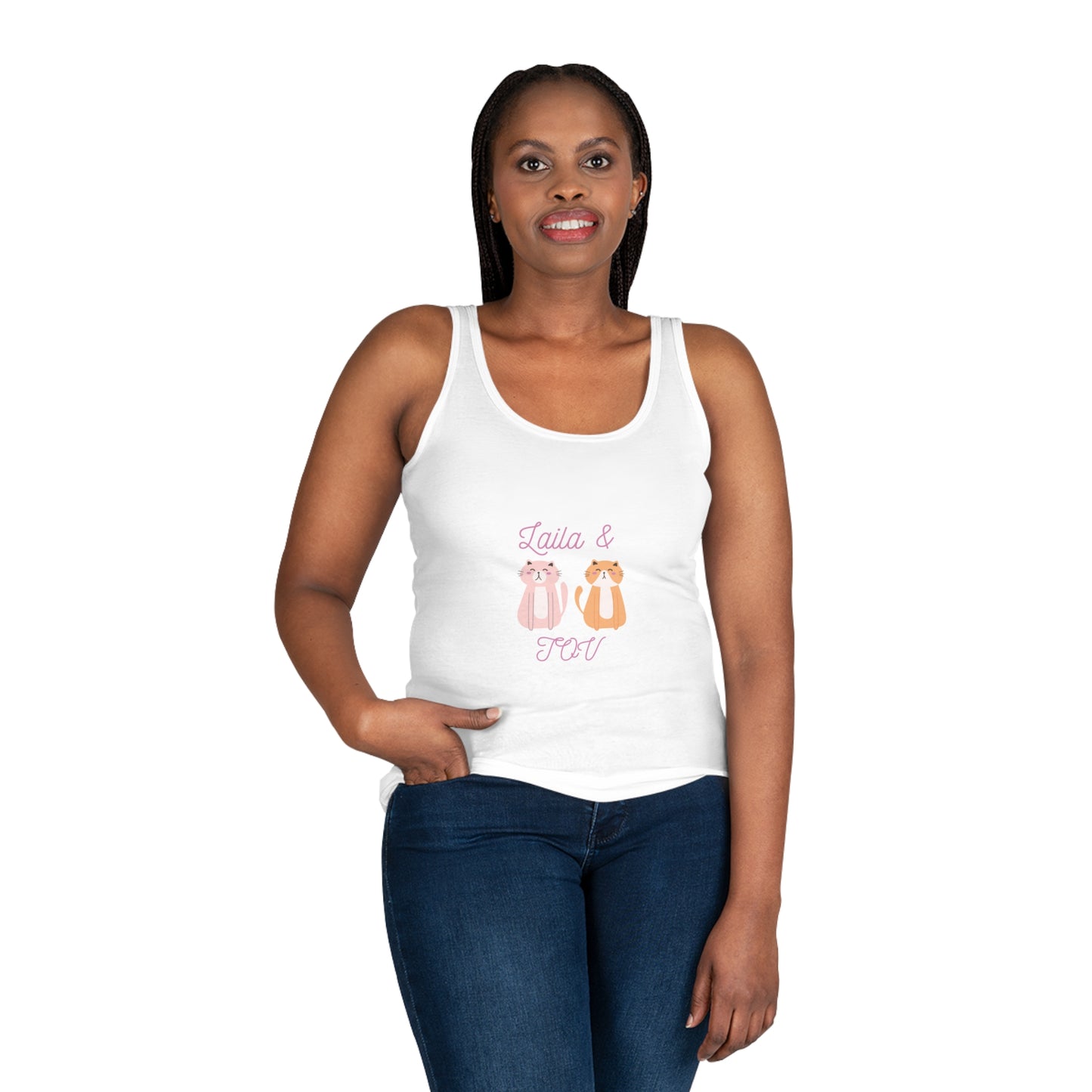 Custom Women's Tank Top with Personalized Names & Butterfly Design, Cute Summer Top, Gift for Her, Personalized Apparel, Boho Style