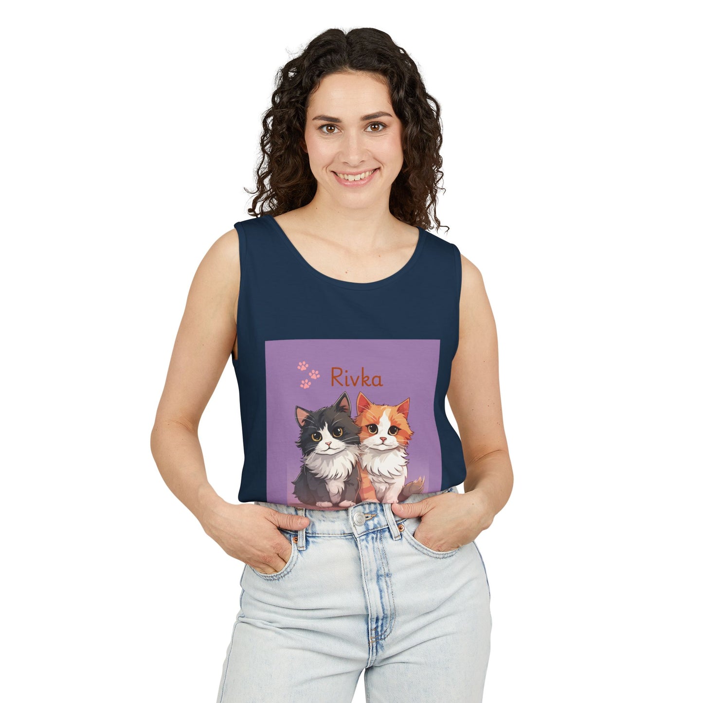 Adorable Cat Lovers Tank Top, Cute Animal Apparel, Gift for Cat Owners, Pet Lover Summer Shirt, Cat Themed Fashion