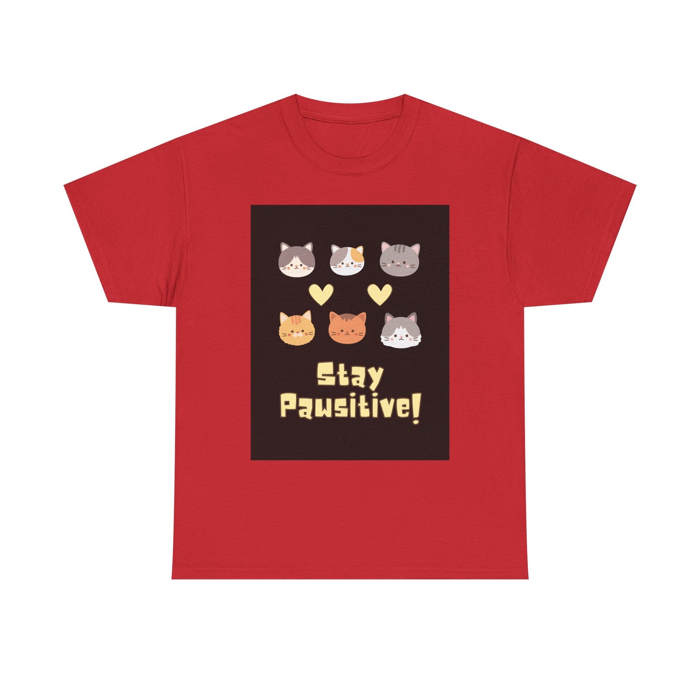 Pawsitive Vibes Unisex Cotton Tee - Cat Lover Gift, Funny Tee, Animal Lover Shirt, Unique Pet Shirt, Cool Casual Wear