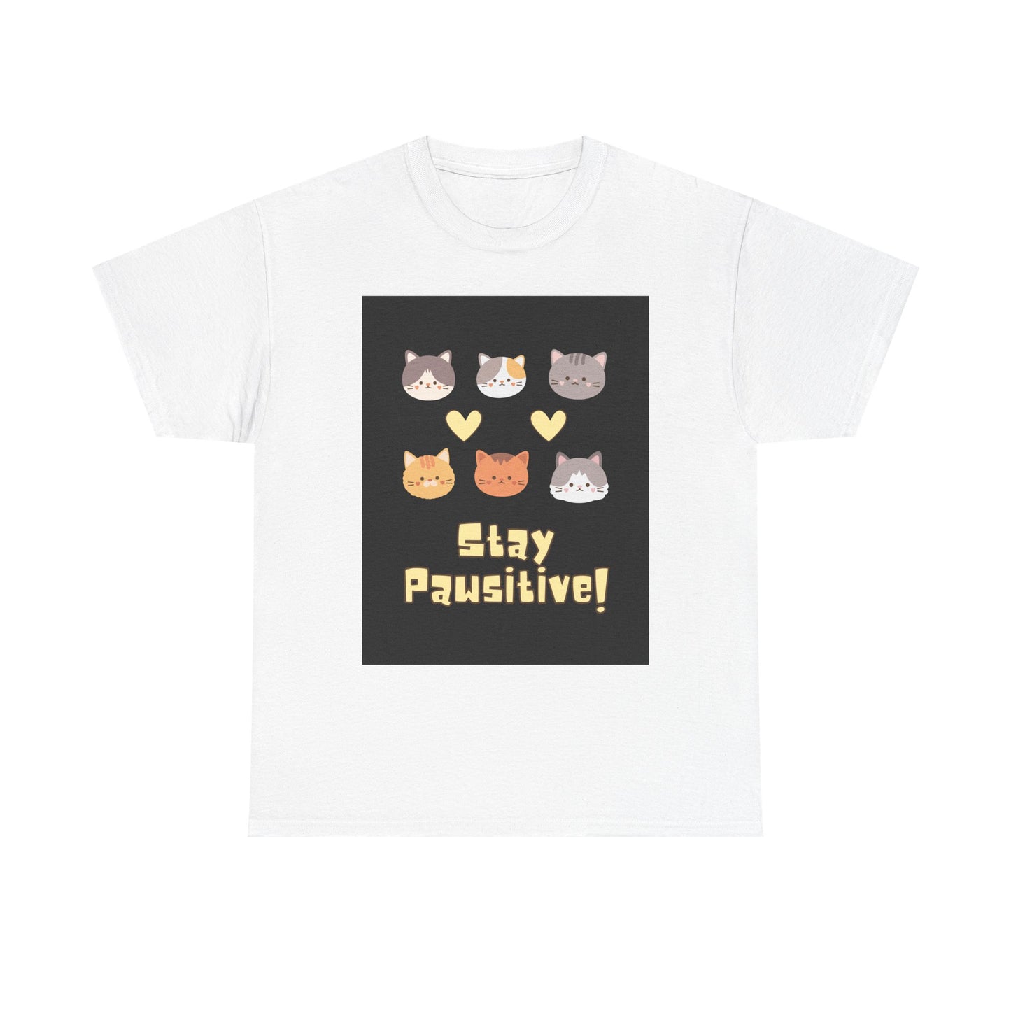 Pawsitive Vibes Unisex Cotton Tee - Cat Lover Gift, Funny Tee, Animal Lover Shirt, Unique Pet Shirt, Cool Casual Wear