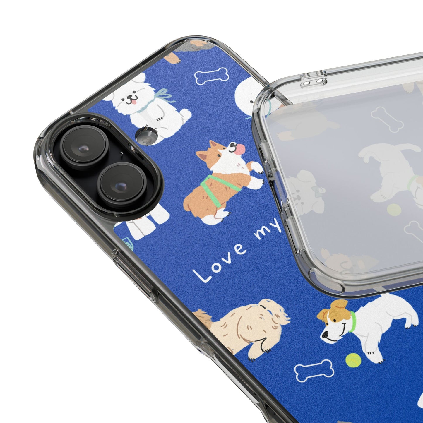 Dog-Themed Phone Case - Clear Impact-Resistant Case with 'Love My Dogs' Design, Pet Lover Gift, Dog Mom Accessory, Cute Dog Print, [...]