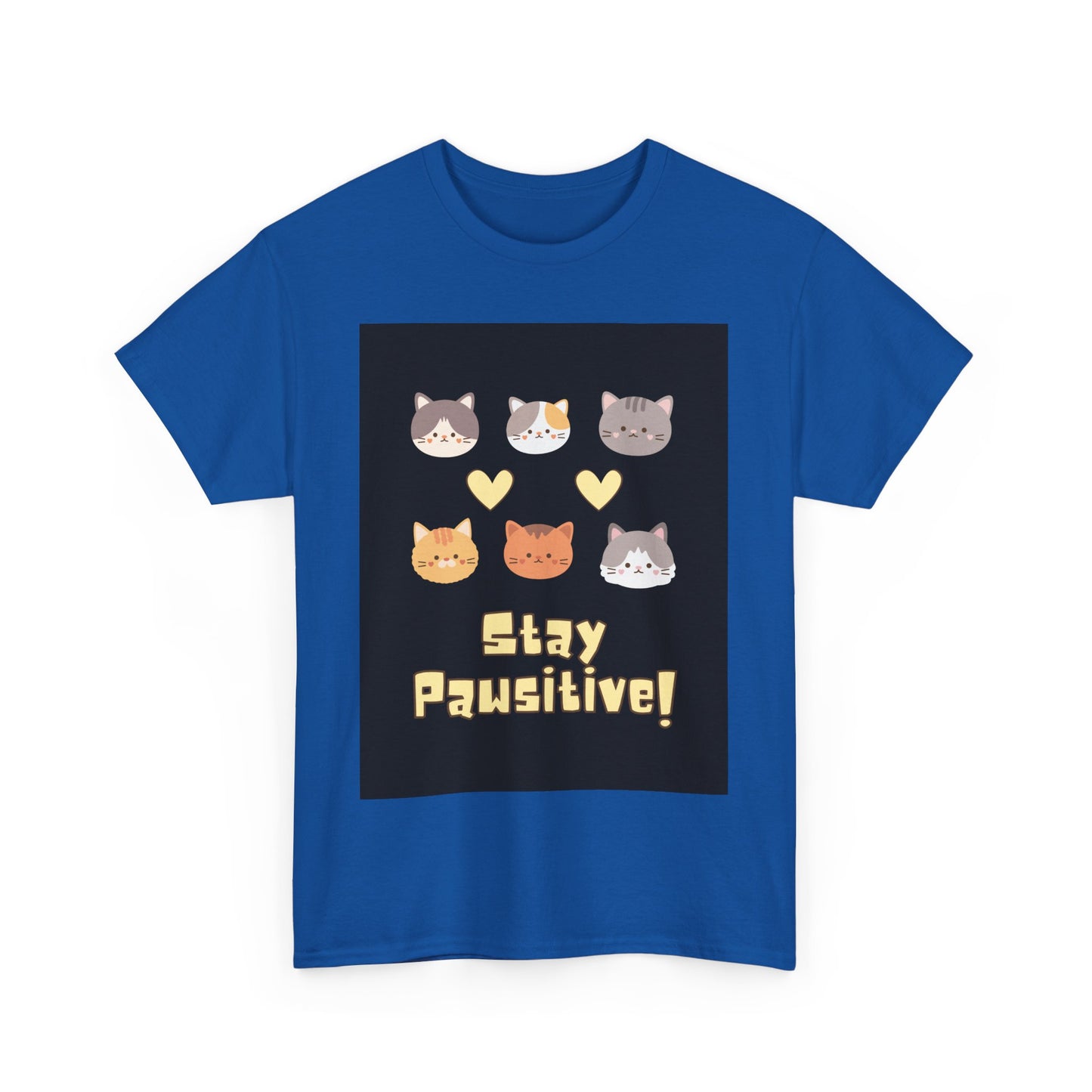 Pawsitive Vibes Unisex Cotton Tee - Cat Lover Gift, Funny Tee, Animal Lover Shirt, Unique Pet Shirt, Cool Casual Wear