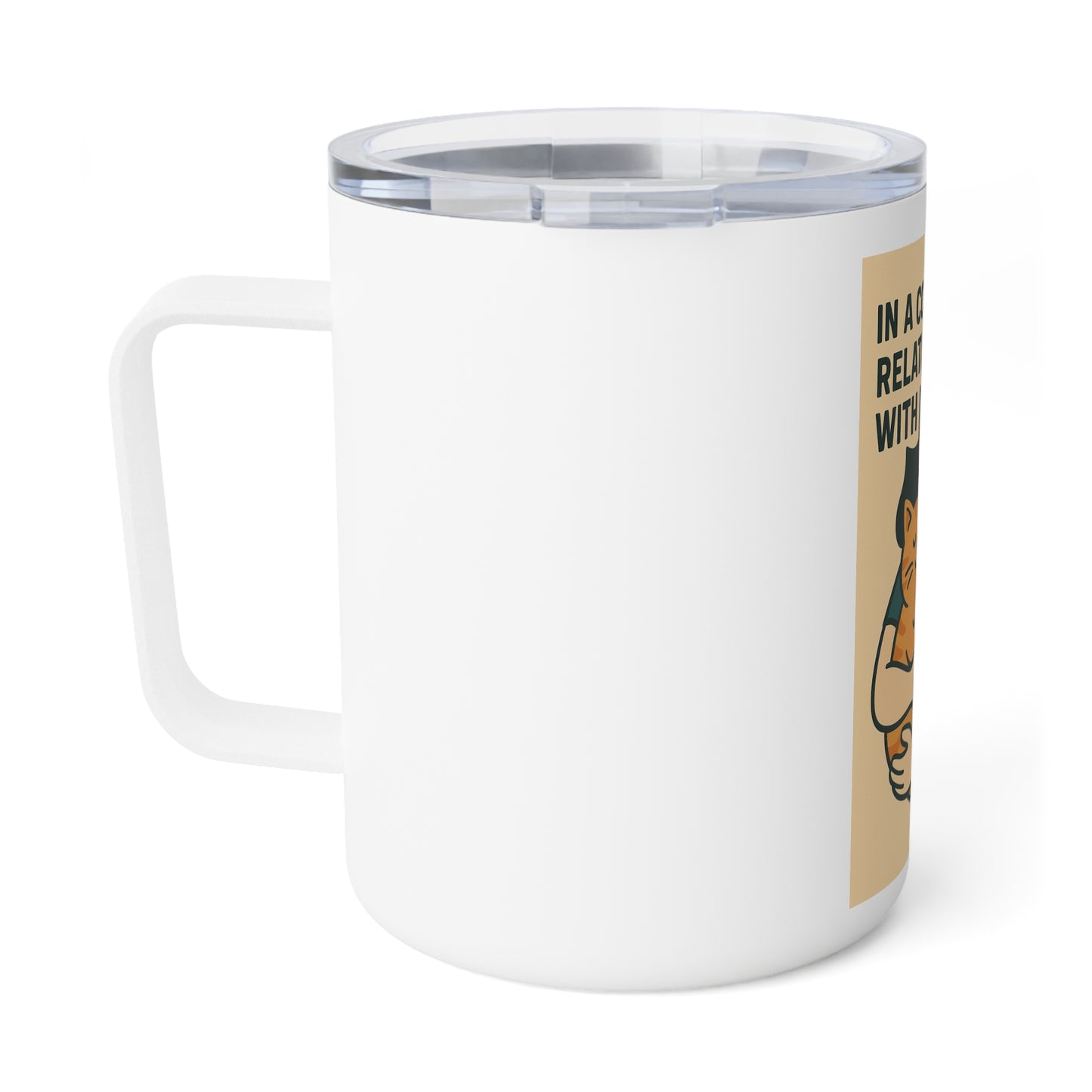 Cat Lover Insulated Coffee Mug - Perfect Gift for Pet Owners, Unique Drinkware for Cat Moms, Funny Relationship Mug, Cute Cat-Themed [...]