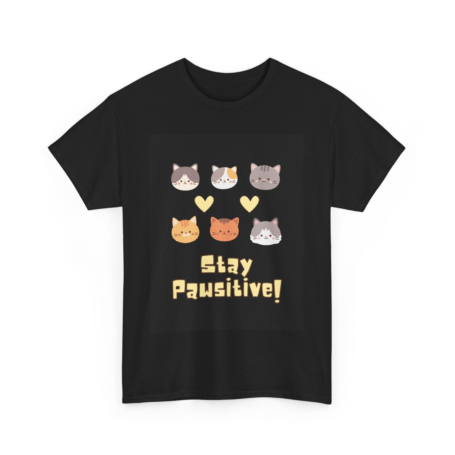 Pawsitive Vibes Unisex Cotton Tee - Cat Lover Gift, Funny Tee, Animal Lover Shirt, Unique Pet Shirt, Cool Casual Wear