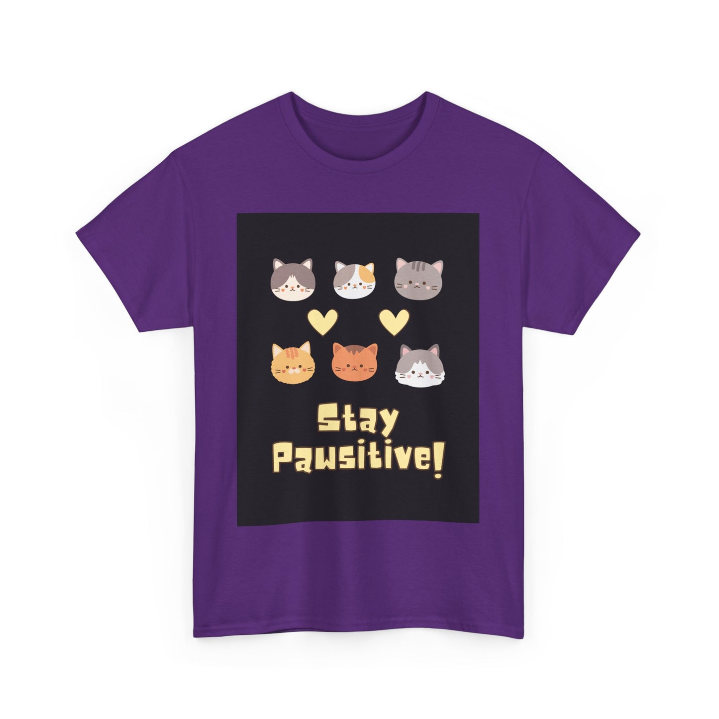 Pawsitive Vibes Unisex Cotton Tee - Cat Lover Gift, Funny Tee, Animal Lover Shirt, Unique Pet Shirt, Cool Casual Wear