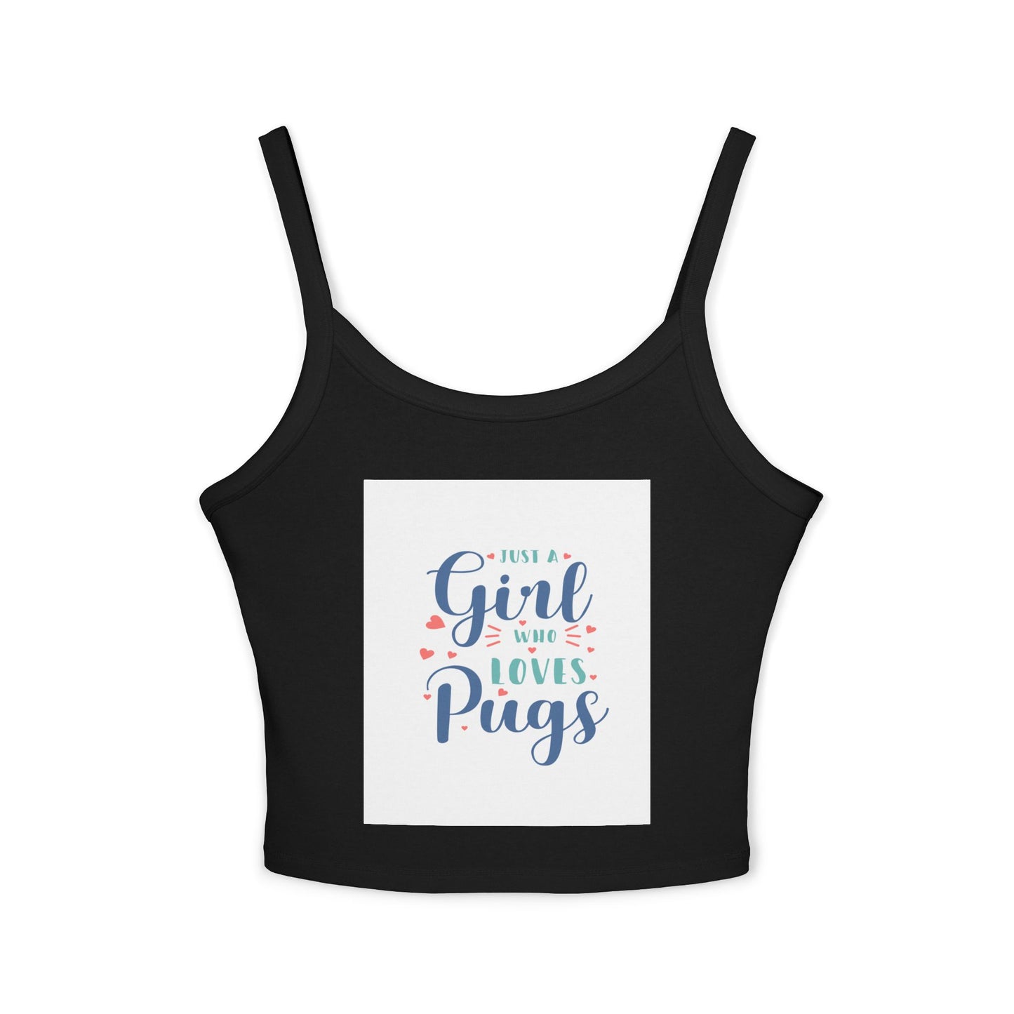 Cute Pug Lover's Tank Top, Funny Women's Spaghetti Strap Top, Gift for Dog Lovers, Casual Summer Wear, Pet Mom Outfit, Birthday Gift