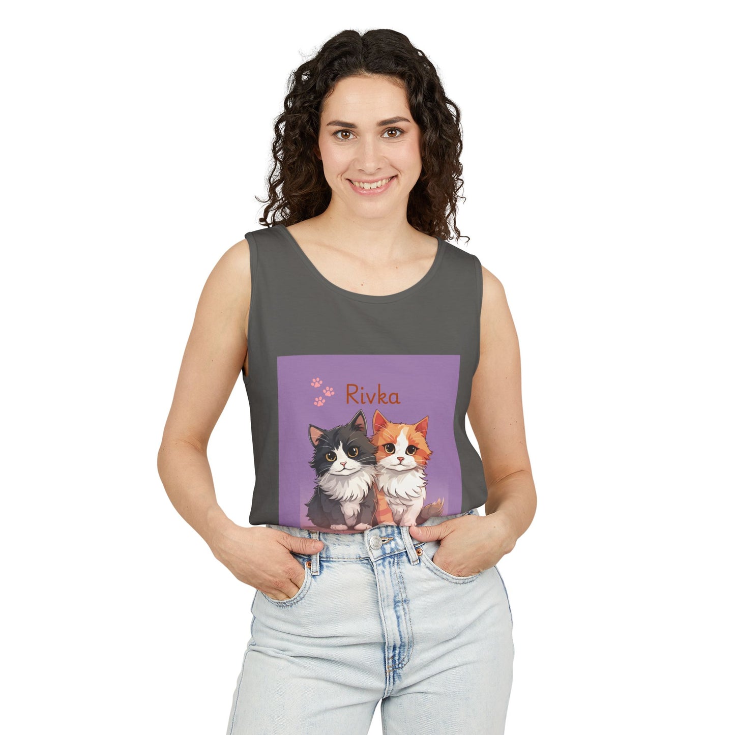 Adorable Cat Lovers Tank Top, Cute Animal Apparel, Gift for Cat Owners, Pet Lover Summer Shirt, Cat Themed Fashion