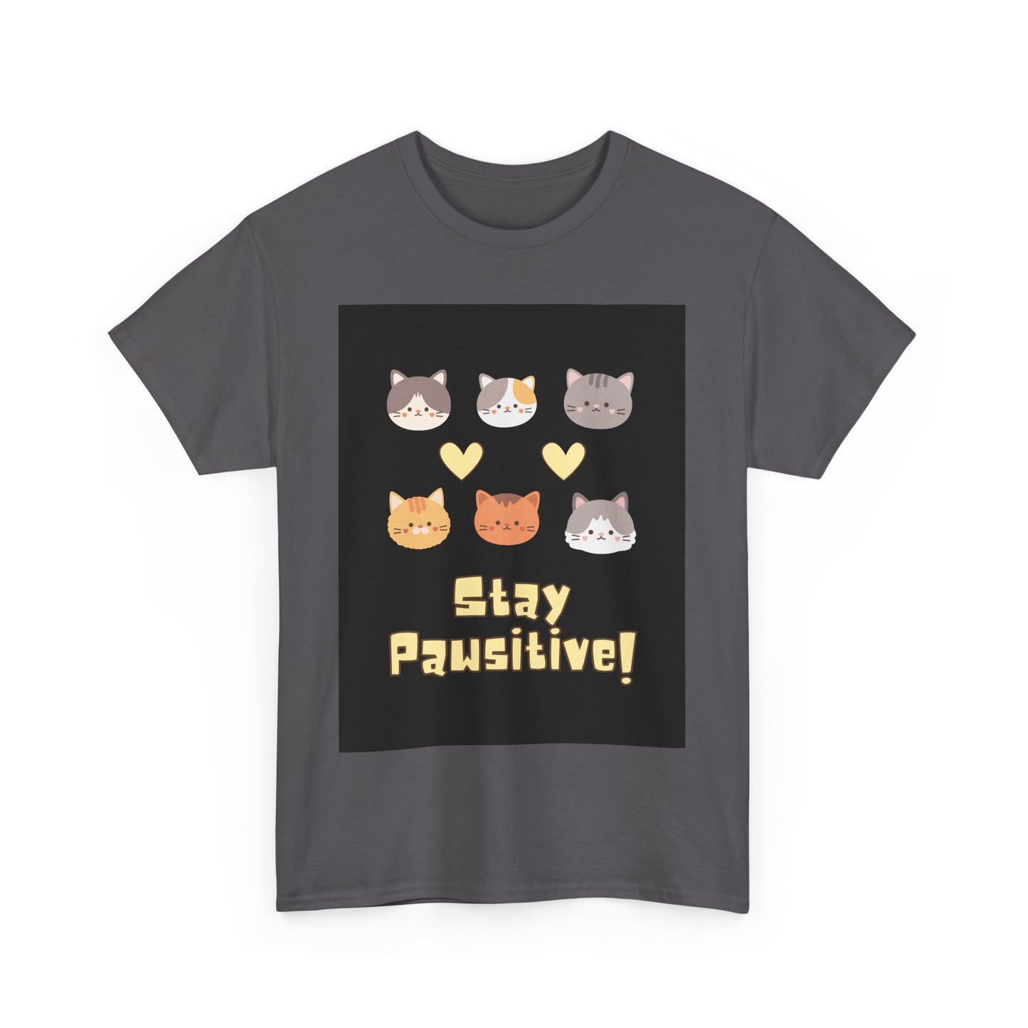 Pawsitive Vibes Unisex Cotton Tee - Cat Lover Gift, Funny Tee, Animal Lover Shirt, Unique Pet Shirt, Cool Casual Wear