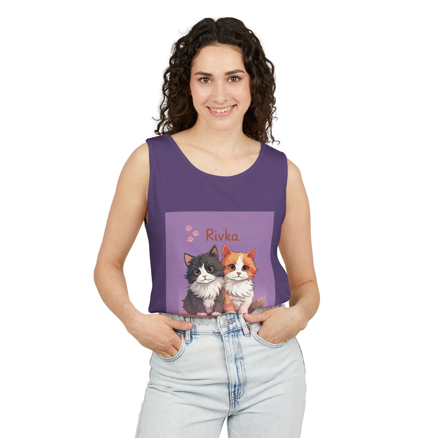 Adorable Cat Lovers Tank Top, Cute Animal Apparel, Gift for Cat Owners, Pet Lover Summer Shirt, Cat Themed Fashion