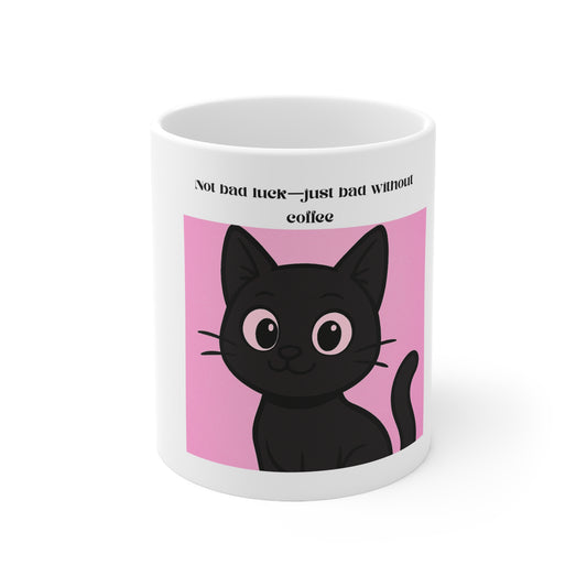 Cute Cat Coffee Mug with Quote, Perfect Gift for Cat Lovers, Funny Ceramic Cup for Coffee, Tea, Animal Lovers, Kitchen Decor