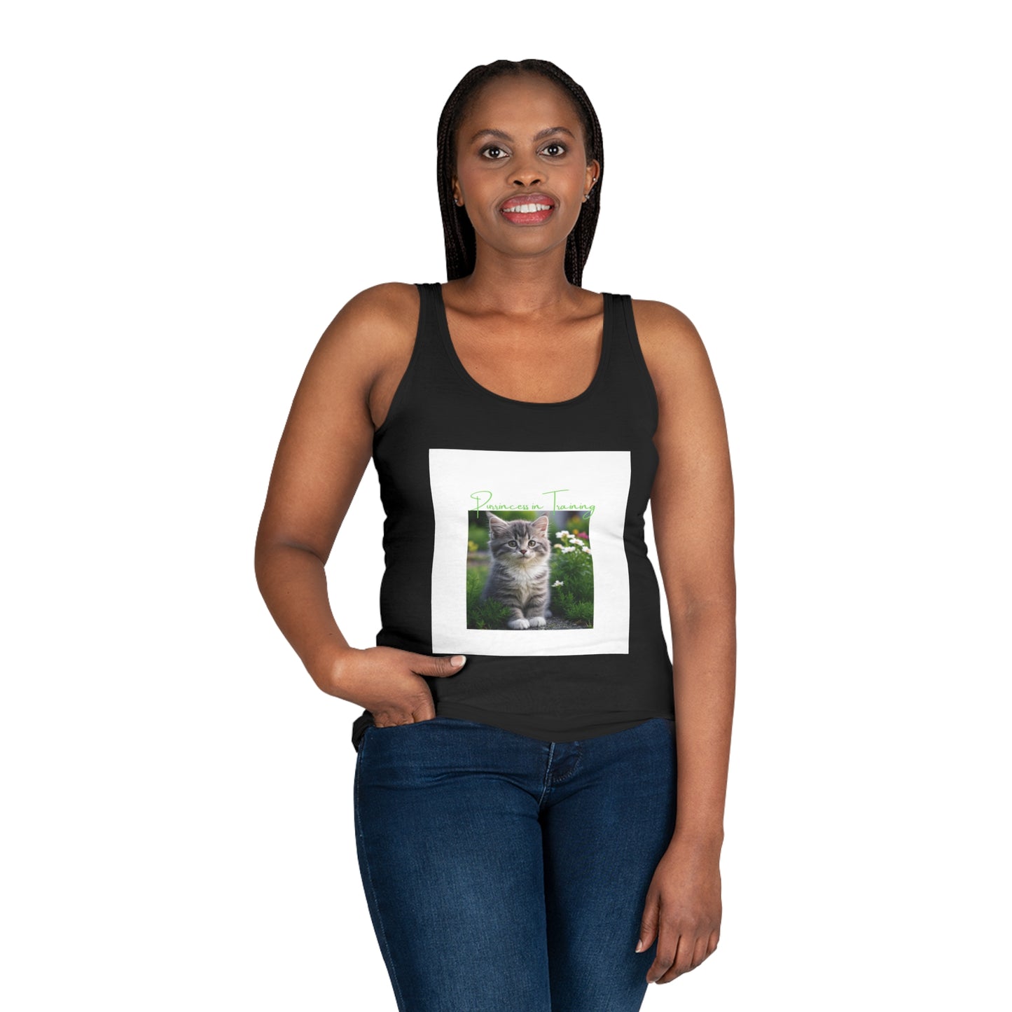 Playful Cat Women's Tank Top, Cute Pet Apparel, Summer Outfit, Cat Lover Gift, Casual Wear, Animal-themed Clothing