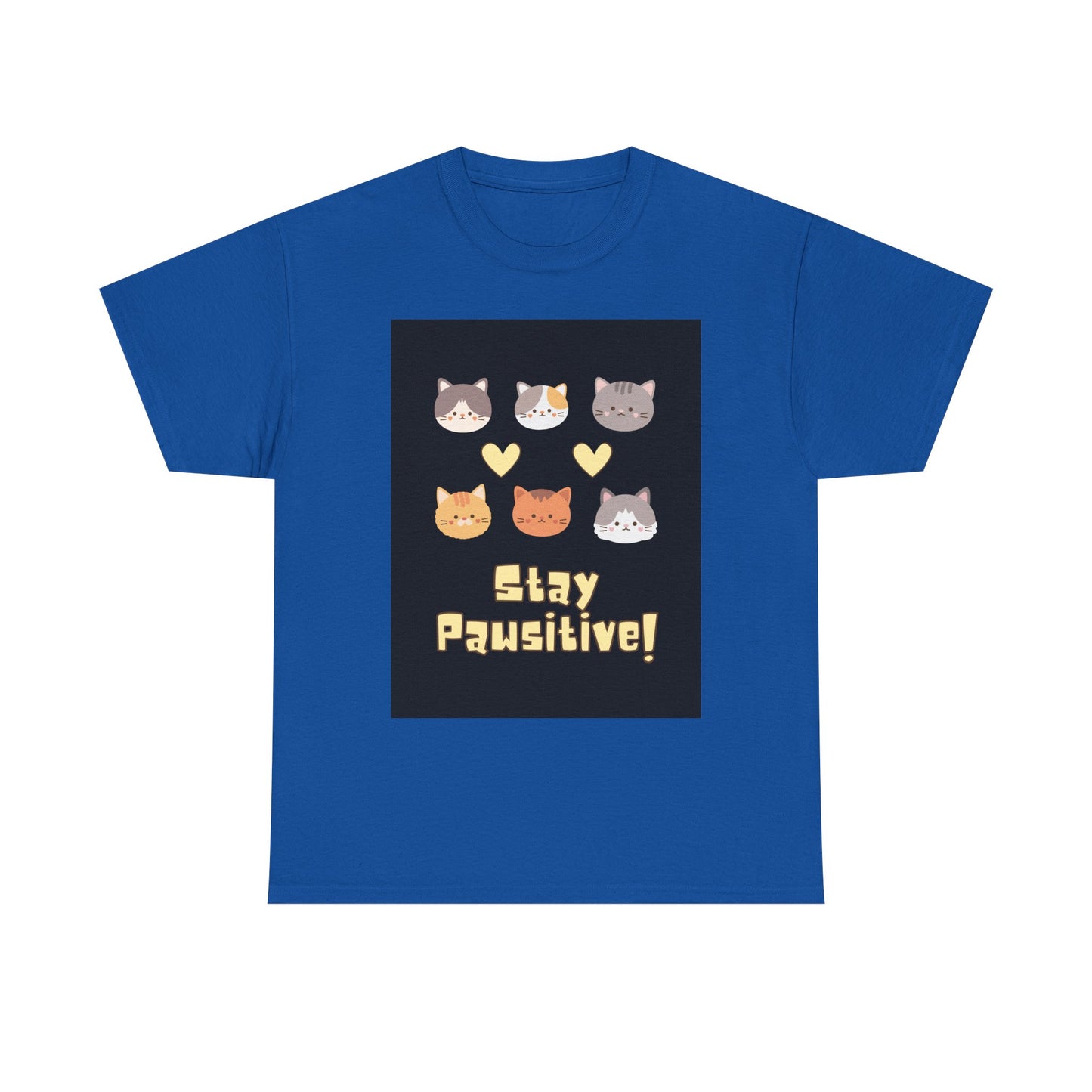 Pawsitive Vibes Unisex Cotton Tee - Cat Lover Gift, Funny Tee, Animal Lover Shirt, Unique Pet Shirt, Cool Casual Wear