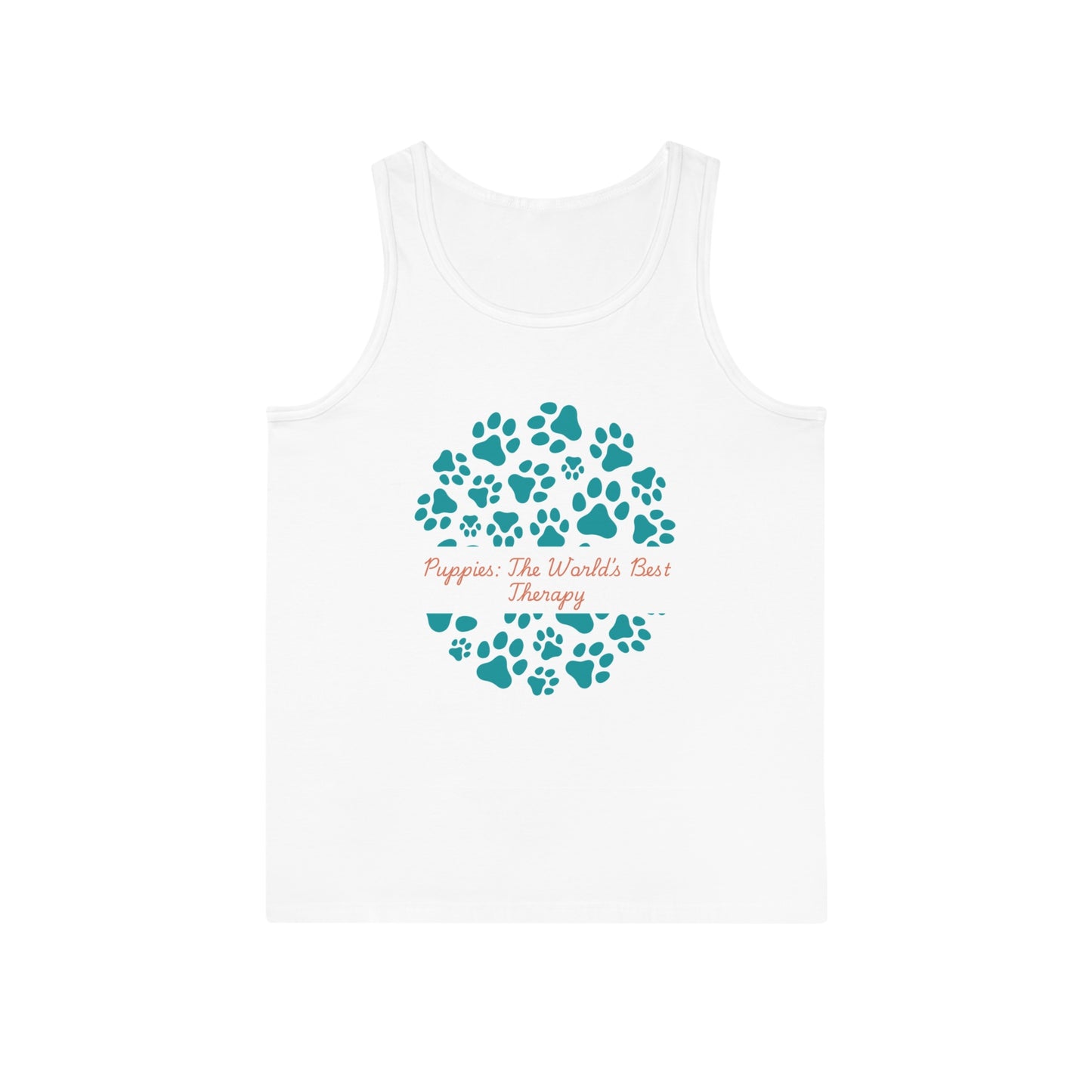 Paw Print Therapy Tank Top, Pet Lover Gift, Animal Rescue Support, Summer Workout Tee, Dog Mom Apparel