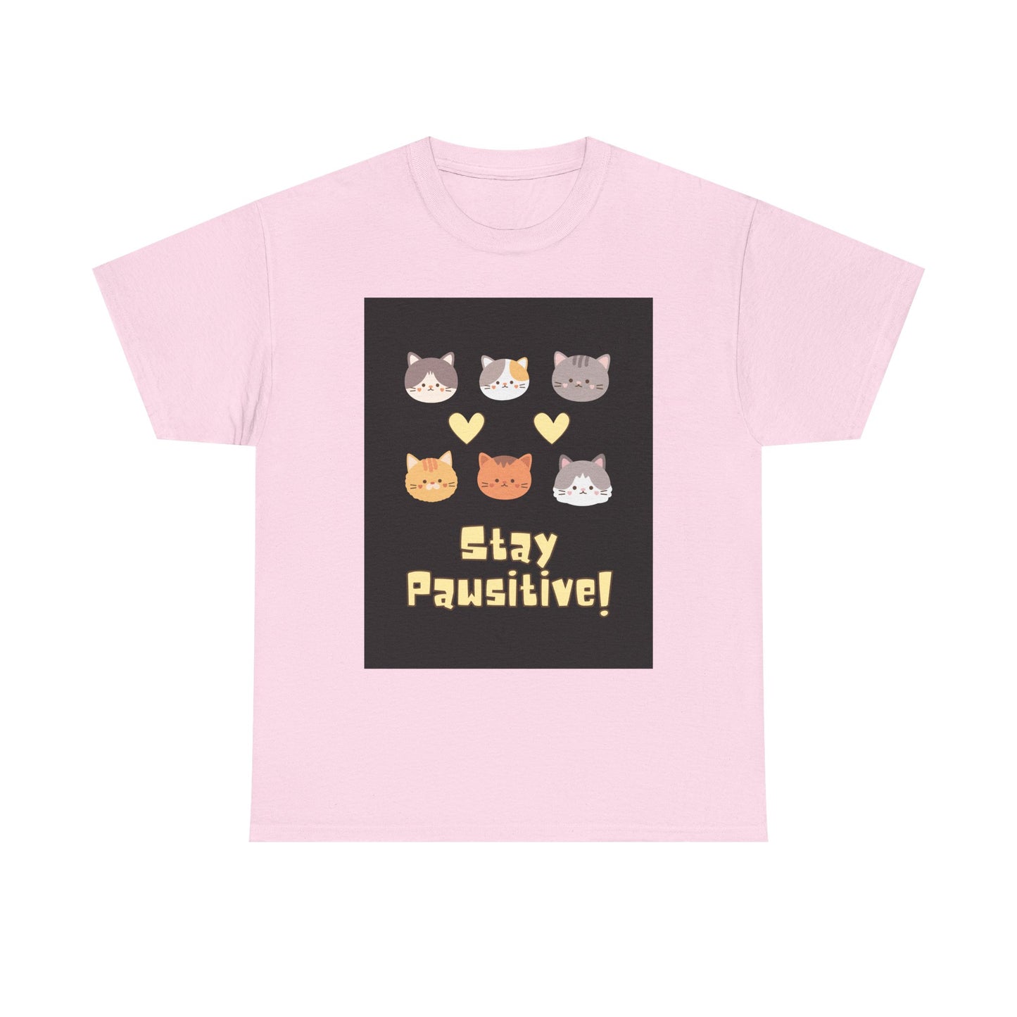 Pawsitive Vibes Unisex Cotton Tee - Cat Lover Gift, Funny Tee, Animal Lover Shirt, Unique Pet Shirt, Cool Casual Wear