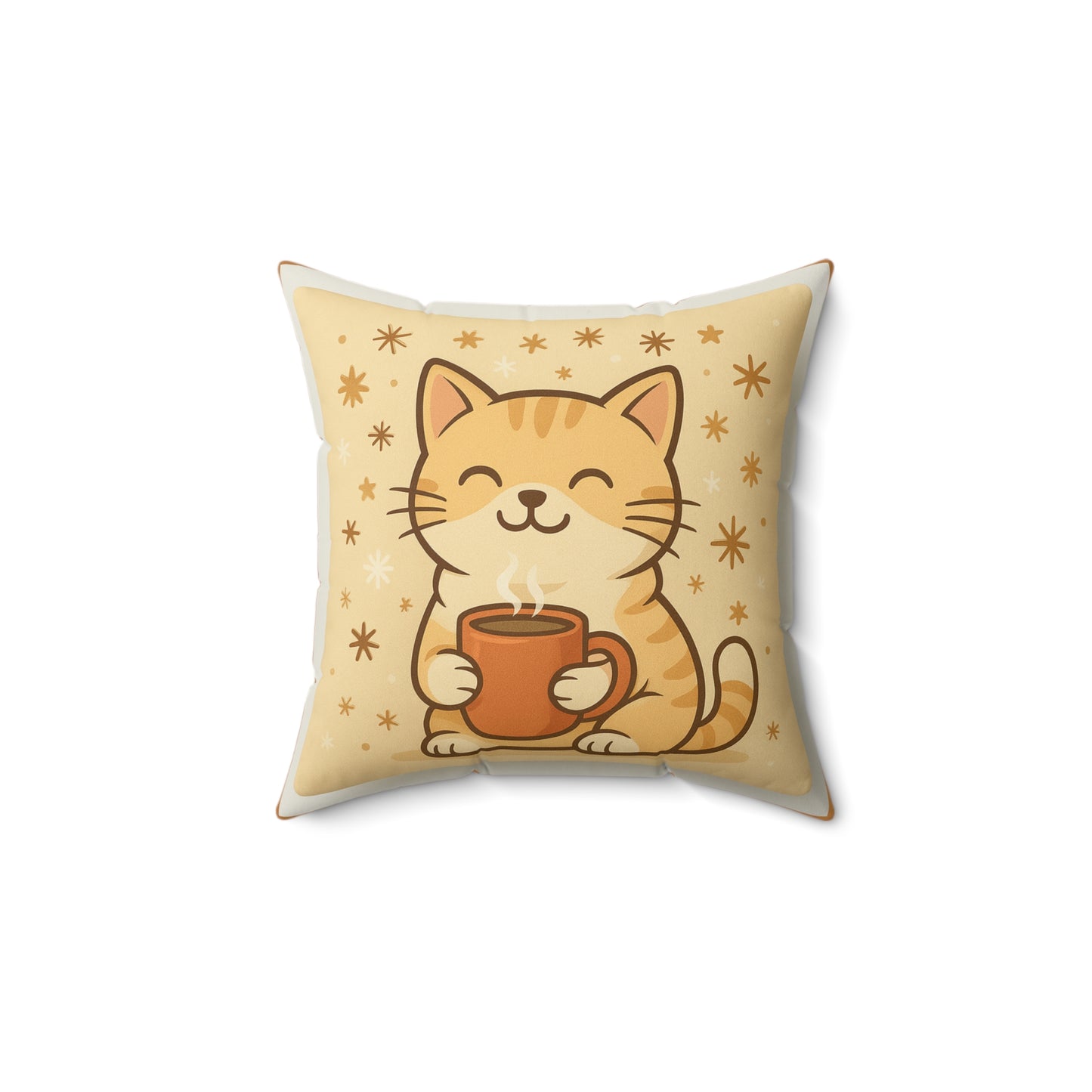 Cozy Cat Pillow, Cute Cat Decor, Faux Suede Cushion, Cat Lover Gift, Home Accent, Autumn Decor, Relaxing Cat Design