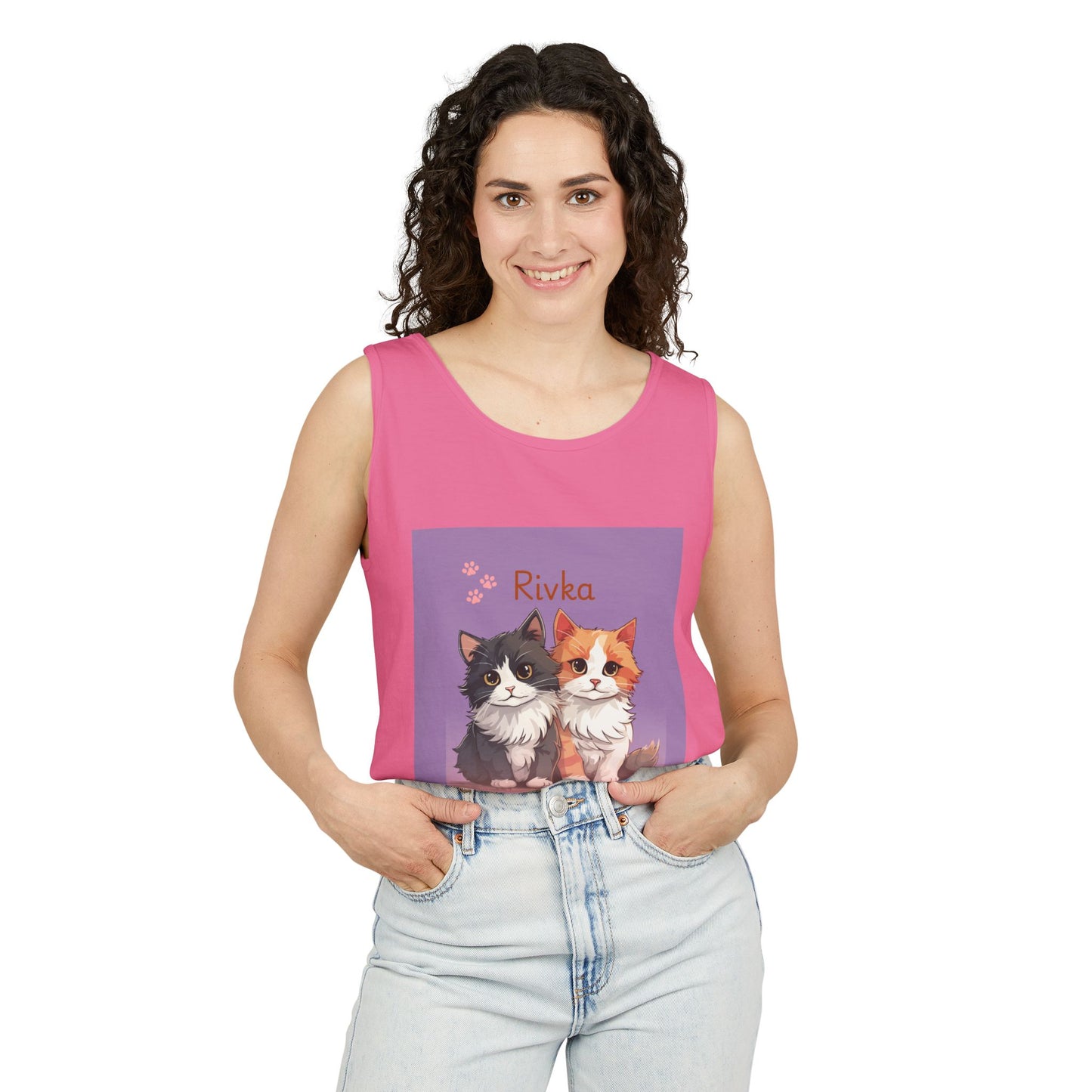 Adorable Cat Lovers Tank Top, Cute Animal Apparel, Gift for Cat Owners, Pet Lover Summer Shirt, Cat Themed Fashion