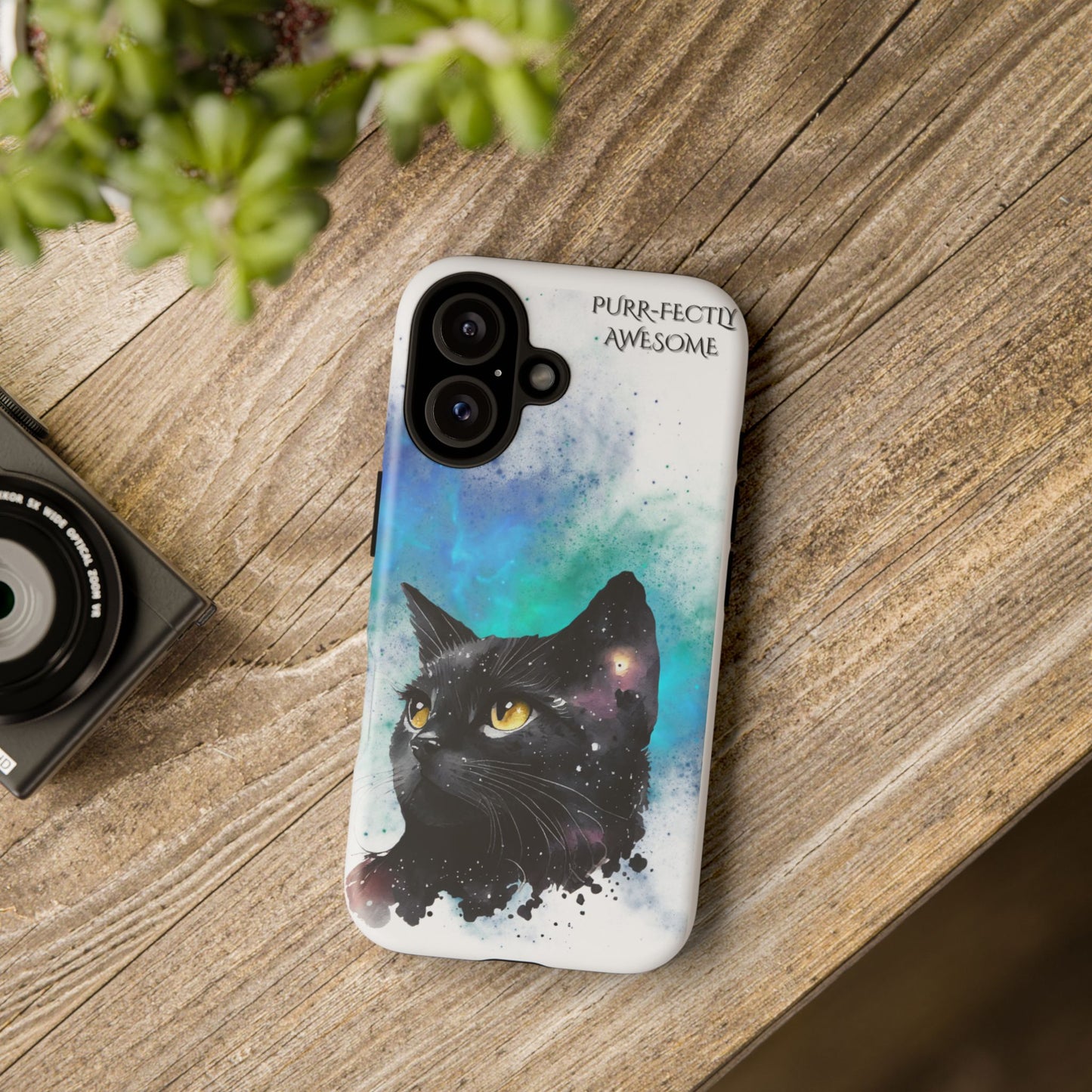 Purr-fectly Awesome Cat Phone Case - Cute Cat Lover Gift, Galaxy Cat Art, Pet Owner Accessories, Unique Phone Cover, Birthday Gift Idea