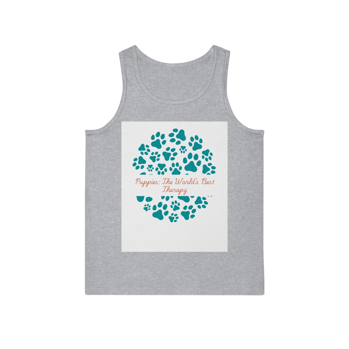 Paw Print Therapy Tank Top, Pet Lover Gift, Animal Rescue Support, Summer Workout Tee, Dog Mom Apparel