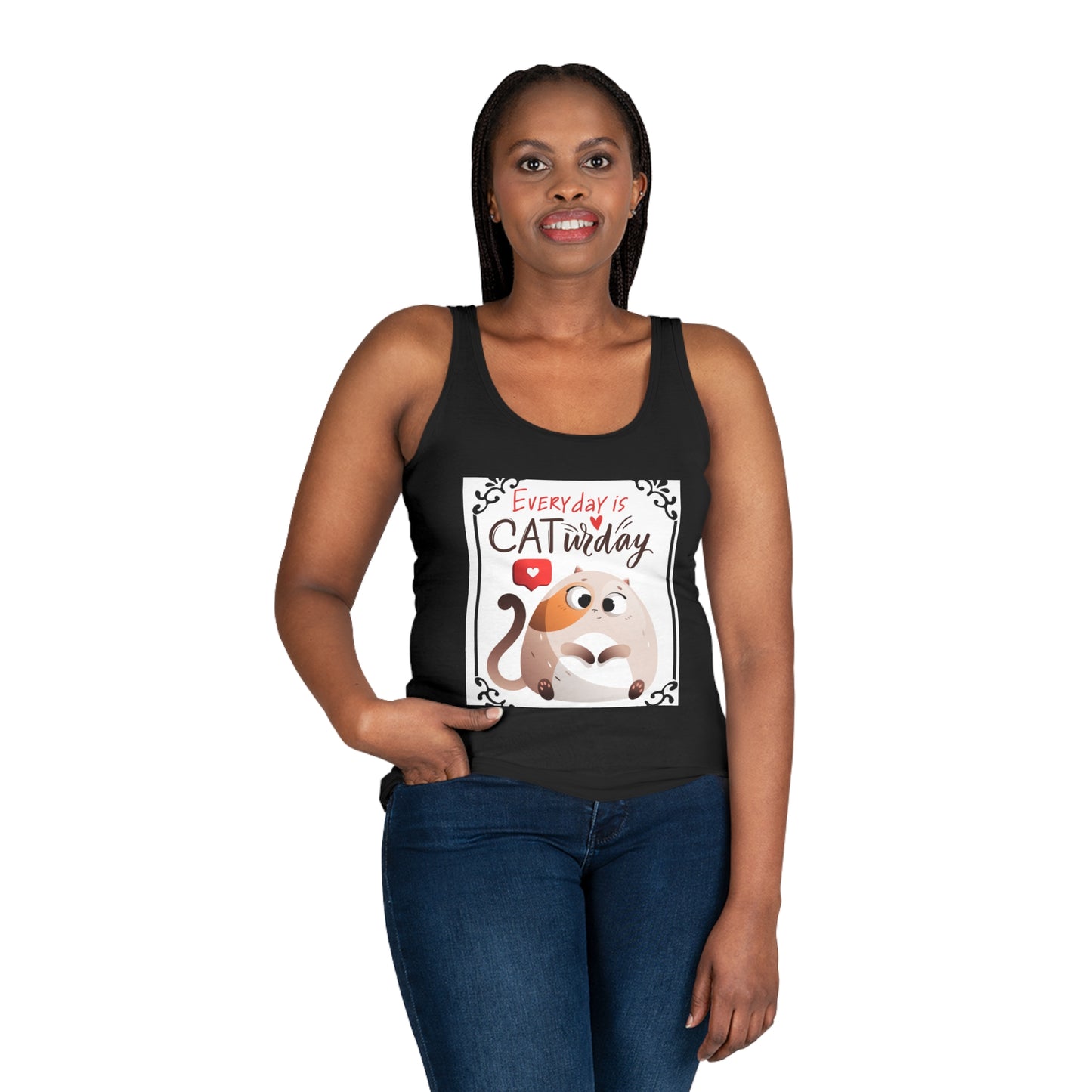Every Day is CATurday Women's Tank Top, Cute Cat Lover Gift, Funny Pet Apparel, Summer Top, Casual Outfit