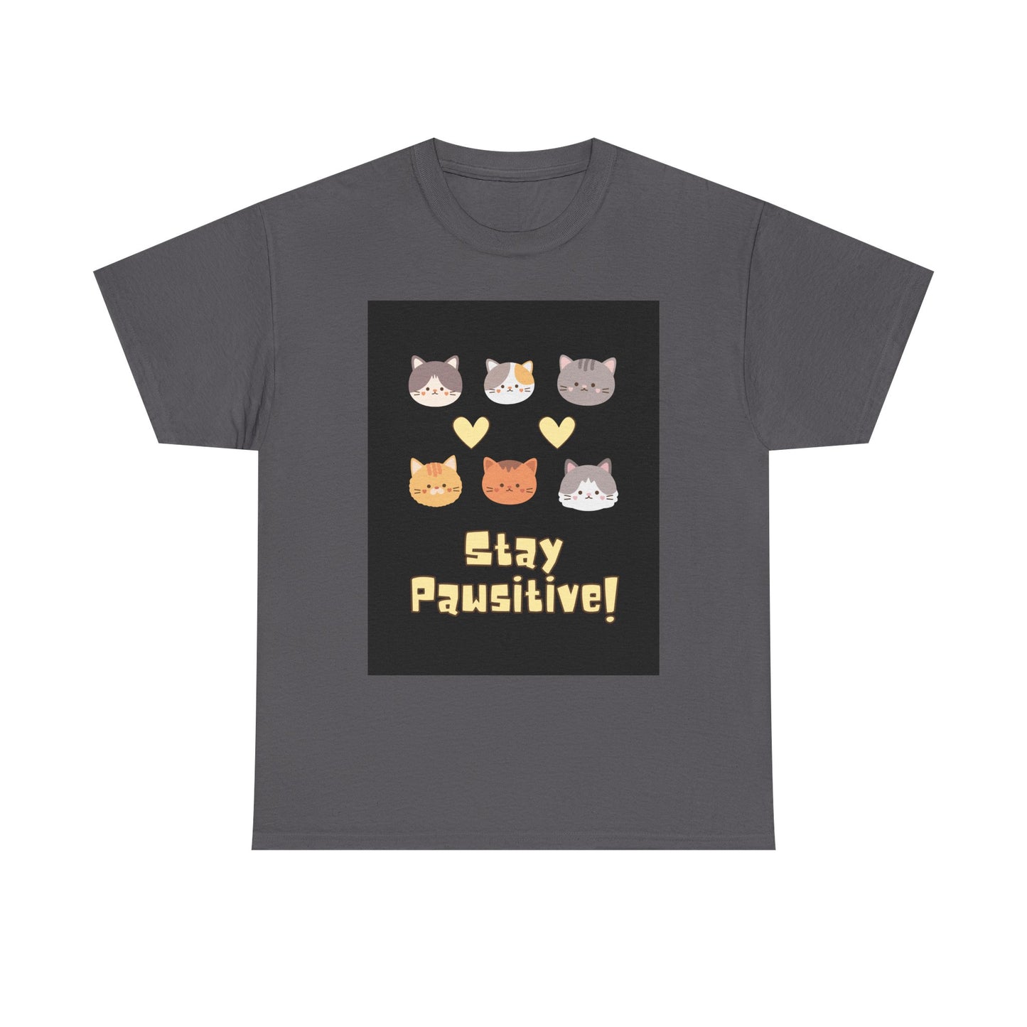 Pawsitive Vibes Unisex Cotton Tee - Cat Lover Gift, Funny Tee, Animal Lover Shirt, Unique Pet Shirt, Cool Casual Wear
