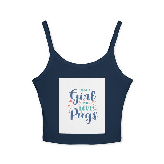 Cute Pug Lover's Tank Top, Funny Women's Spaghetti Strap Top, Gift for Dog Lovers, Casual Summer Wear, Pet Mom Outfit, Birthday Gift