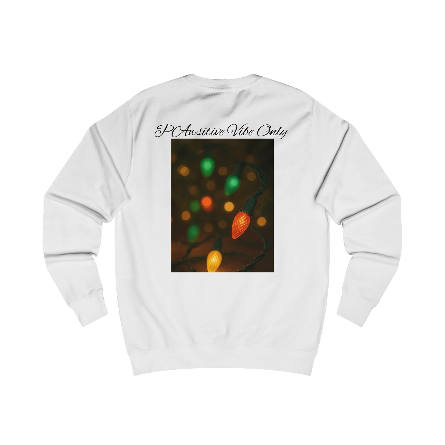 Cozy Holiday Sweatshirt with Dog & Lights Design, Christmas Gift, Unisex Pullover, Festive Sweatshirt, Pet Lover Apparel, Winter Fashion