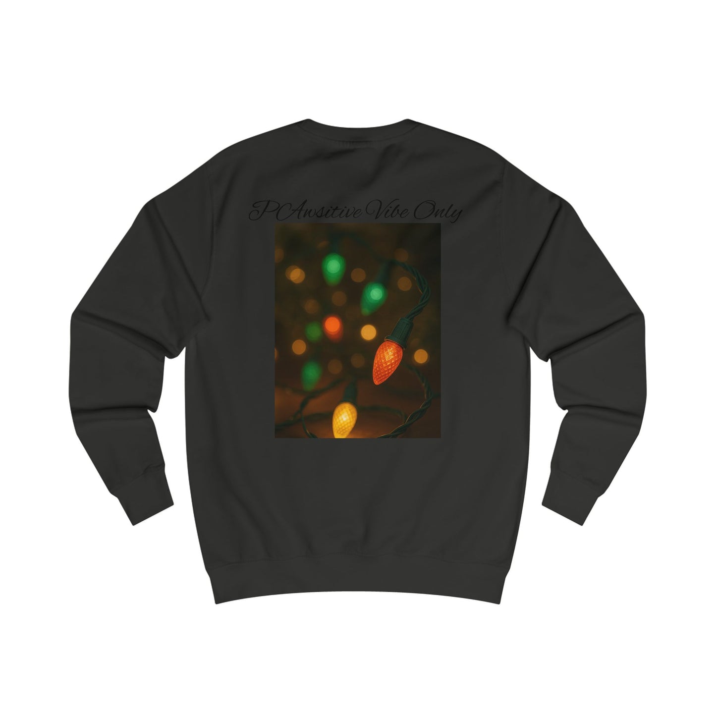 Cozy Holiday Sweatshirt with Dog & Lights Design, Christmas Gift, Unisex Pullover, Festive Sweatshirt, Pet Lover Apparel, Winter Fashion
