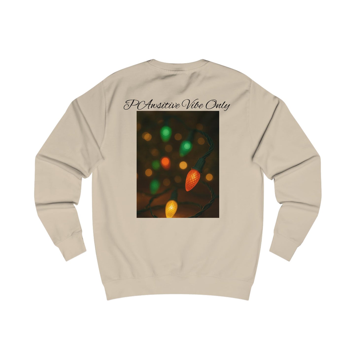 Cozy Holiday Sweatshirt with Dog & Lights Design, Christmas Gift, Unisex Pullover, Festive Sweatshirt, Pet Lover Apparel, Winter Fashion