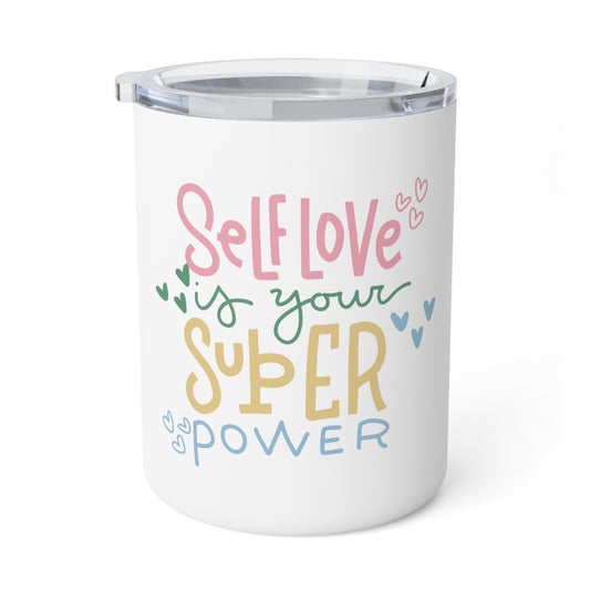 Insulated Coffee Mug with Self Love Design | Cute Travel Mug, Gift for Friends, Inspirational Coffee Cup, Self Care Mug, 10oz