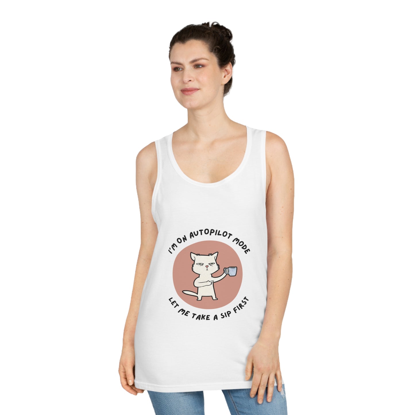Autopilot Mode Tank Top - Unisex Softstyle™ Tee, Funny Gift, Relaxed Fit, Summer Apparel, Cat Lover Gift